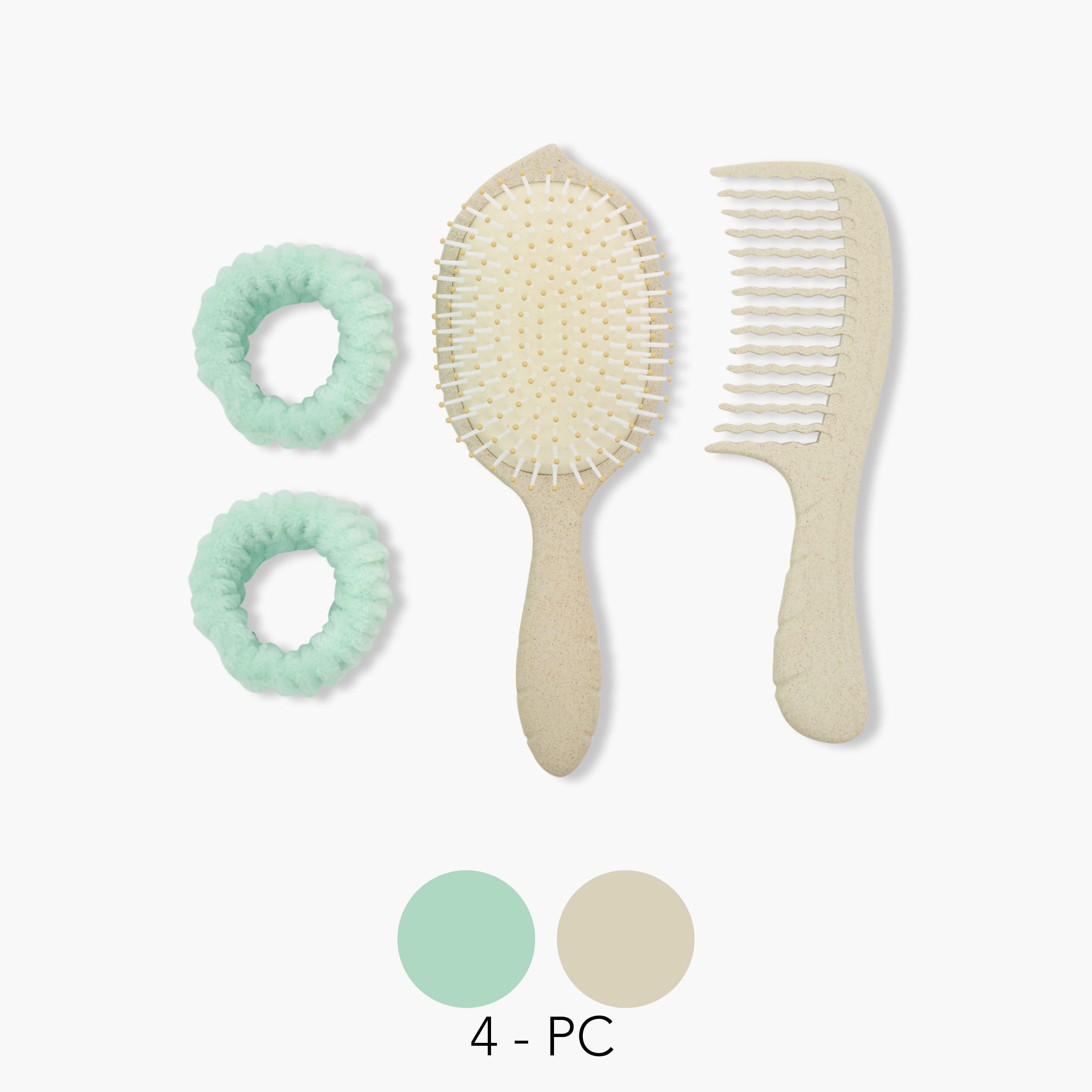 Assorted 4-Piece Paddle Hairbrush with Comb and Wristband Set-beautyandpersonalcare-hair-stylingtools-hairbrushesandcombs-image-1