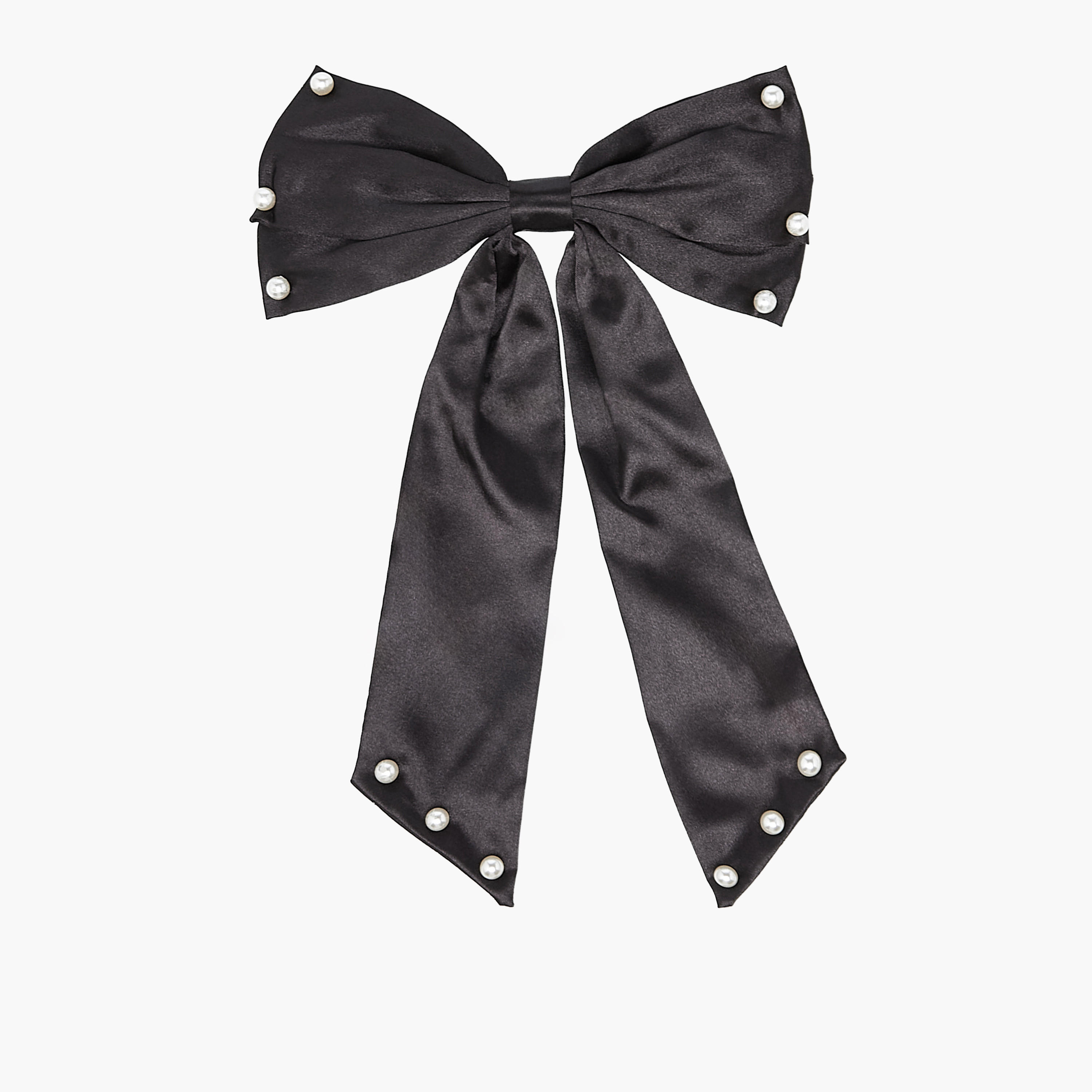 Bow Hair Clip with Pearl Embellishments-women-hairaccessories-clips-image-1