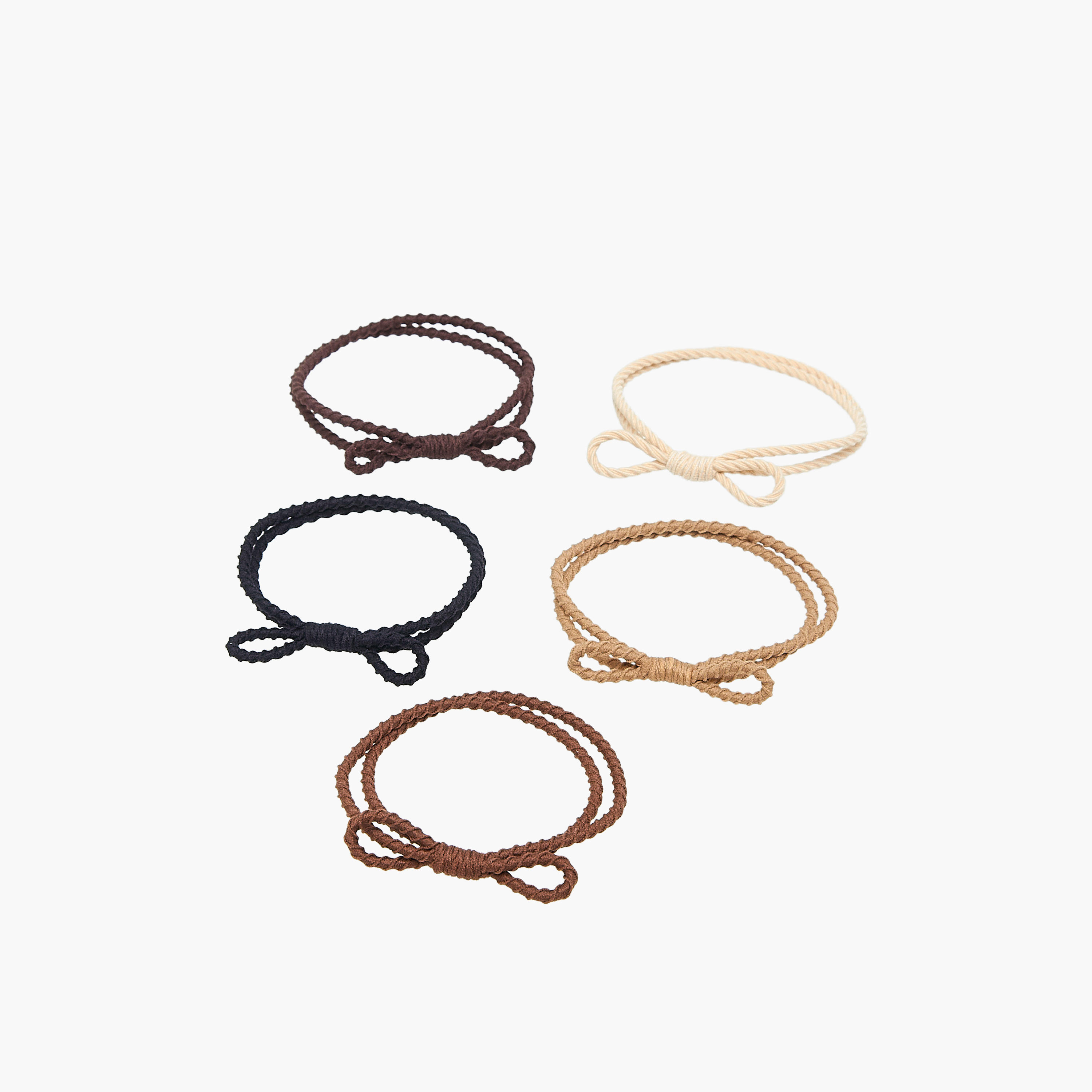 Bow Knot Hair Tie - Set of 5-women-hairaccessories-sets-image-1