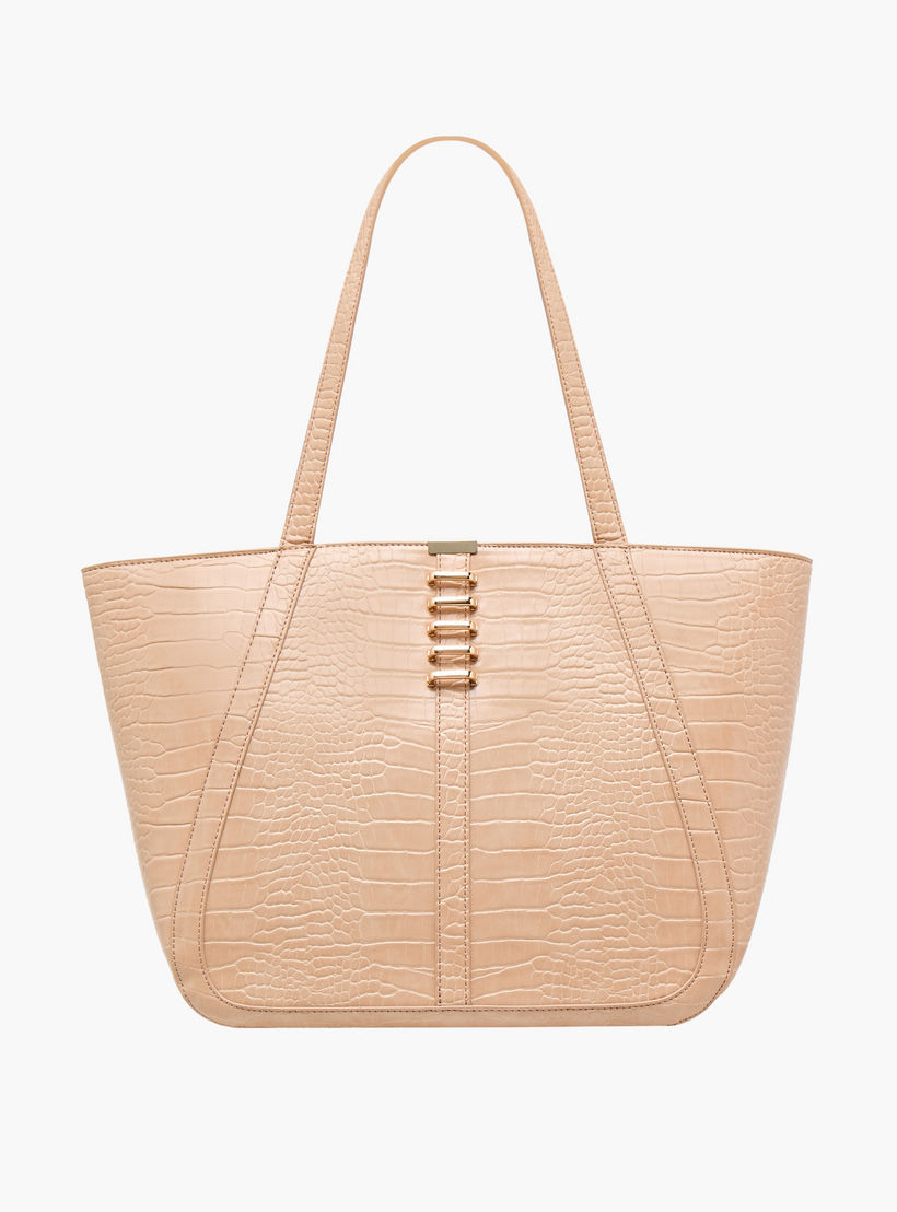 Adore Animal Textured Tote Bag with Handles-women-bagsandwallets-handbags-image-1
