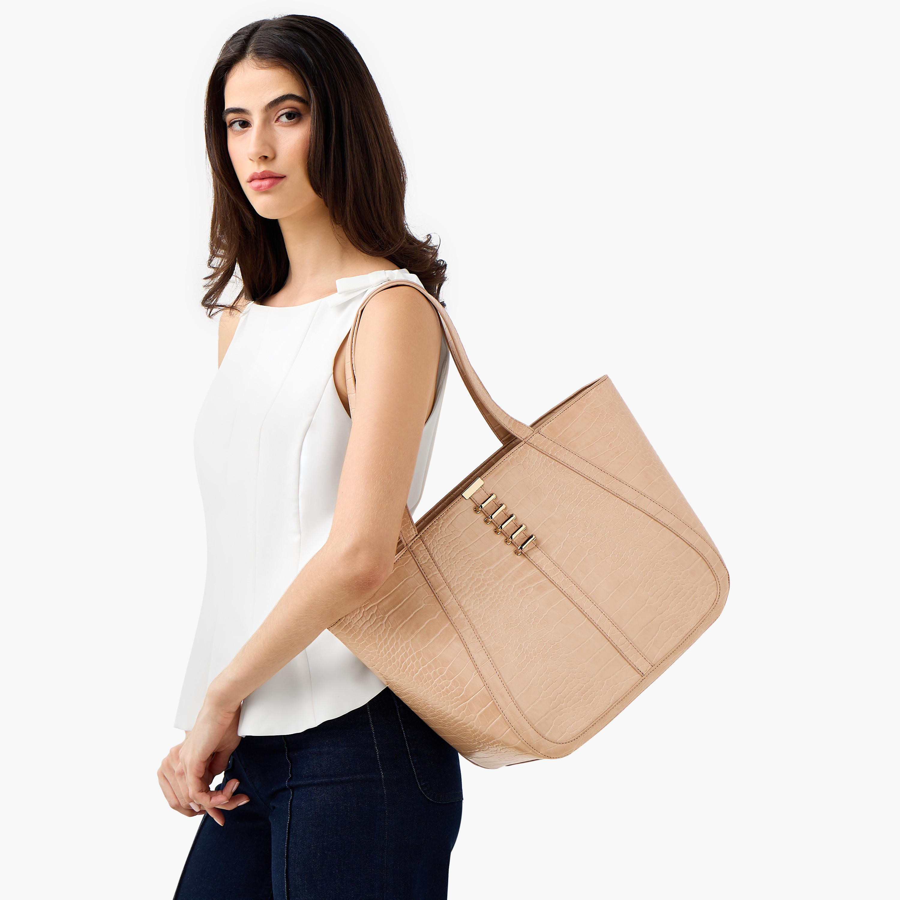 Adore Animal Textured Tote Bag with Handles-women-bagsandwallets-handbags-image-8