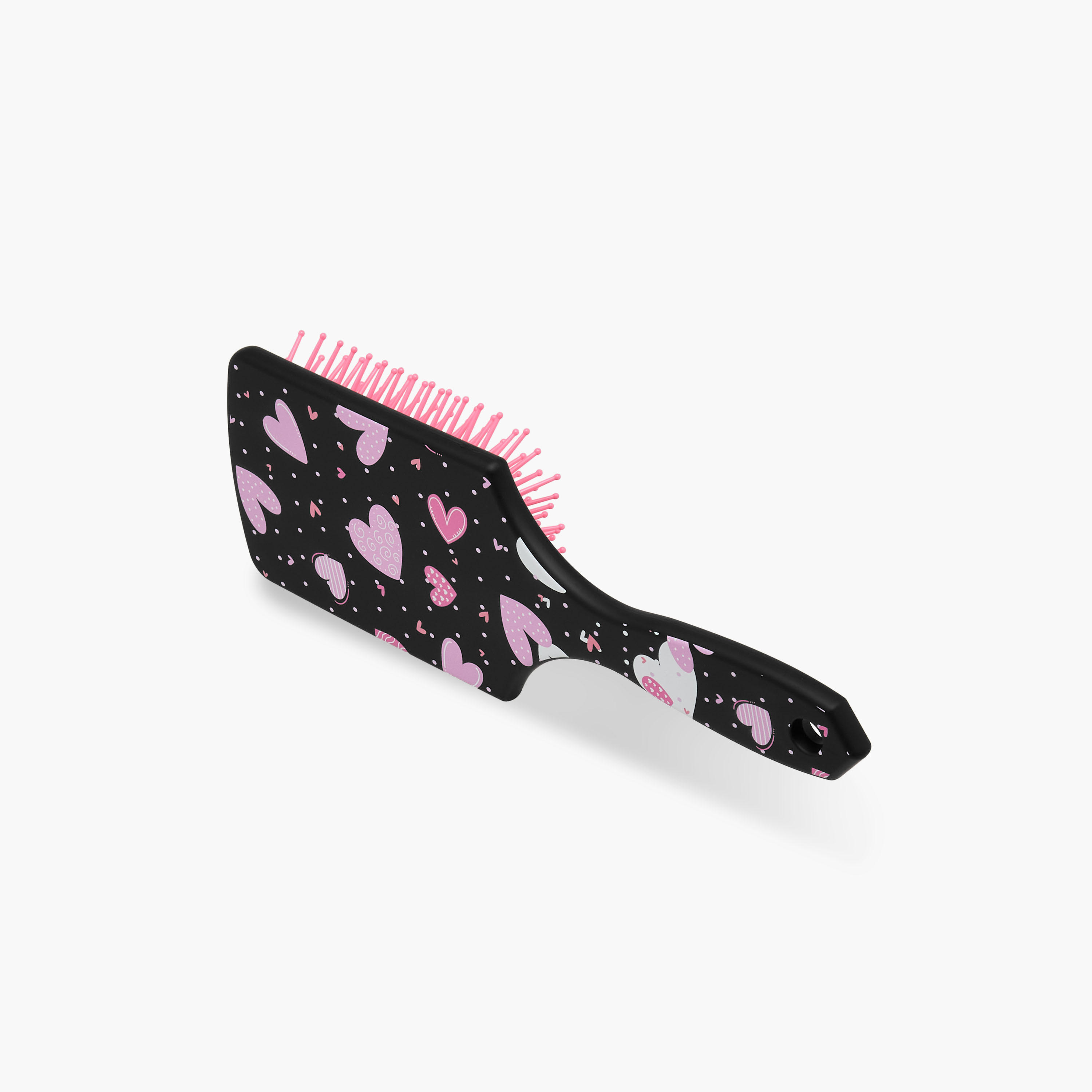 Paddle Hairbrush with Heart Print-women-hairaccessories-brushesandcombs-image-1