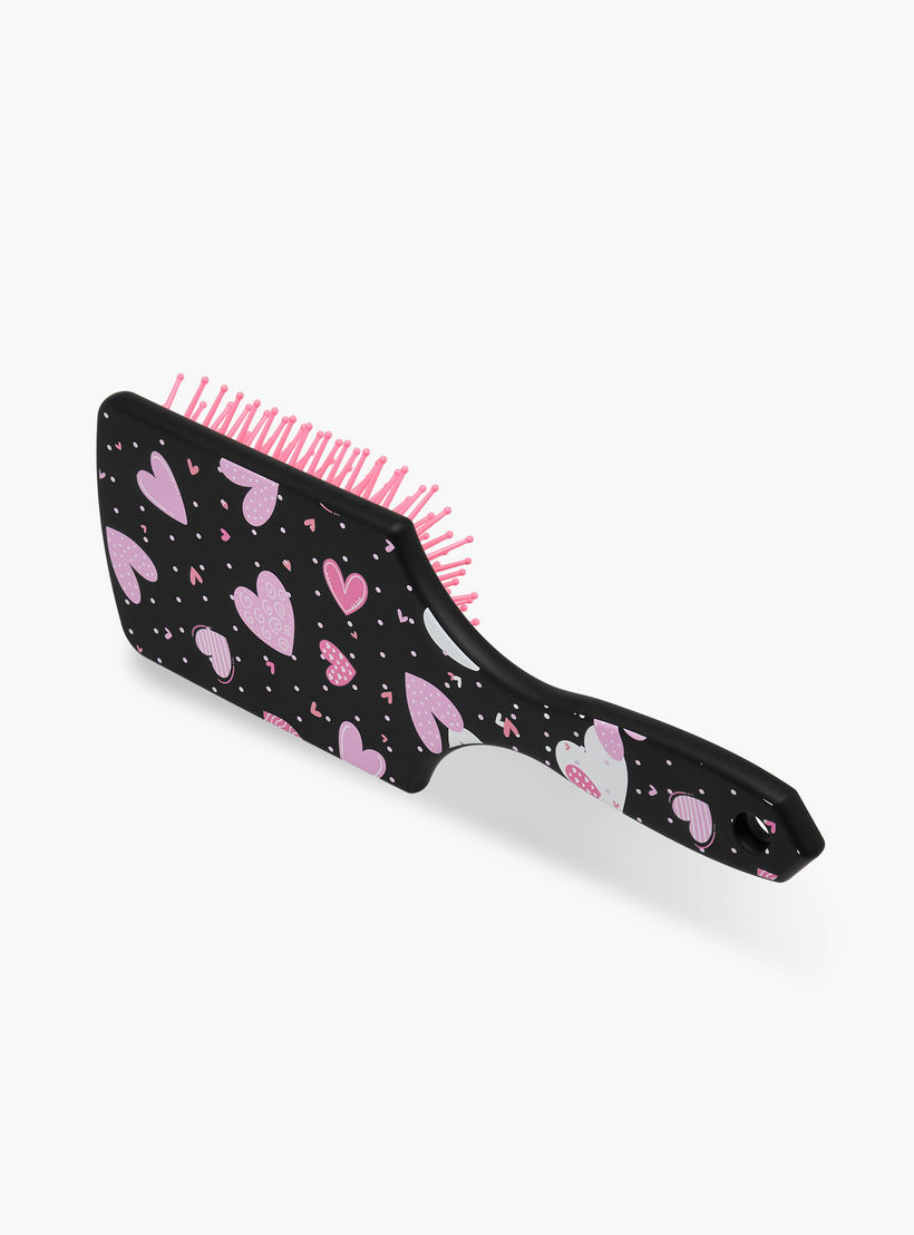 Paddle Hairbrush with Heart Print-women-hairaccessories-brushesandcombs-image-1