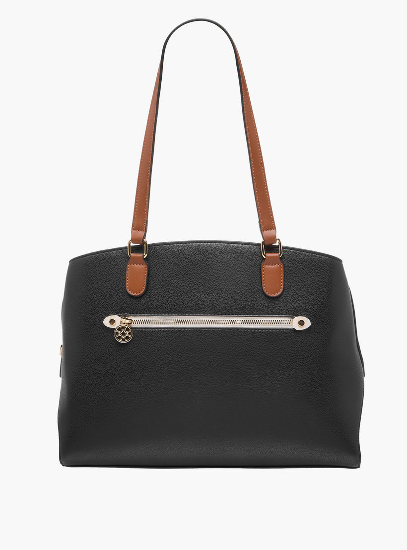 Sasha Kodes Textured Tote Bag with Top Handles-women-bagsandwallets-handbags-image-1