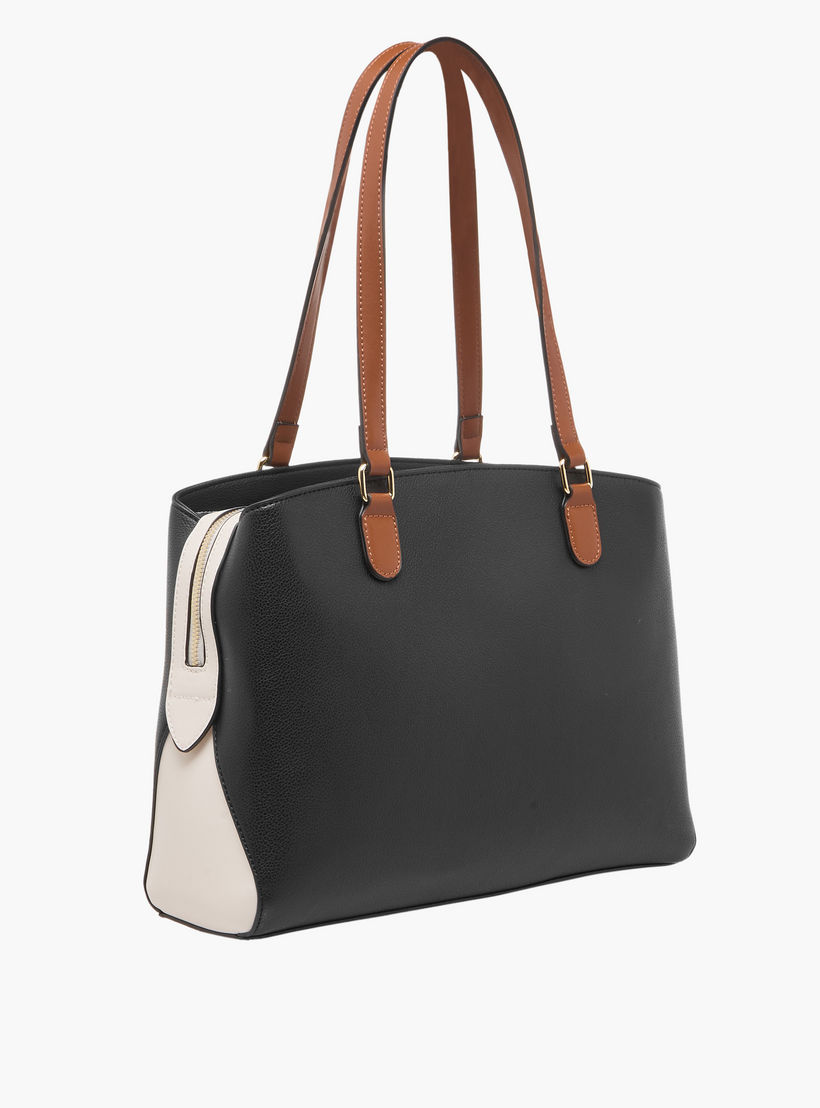 Sasha Kodes Textured Tote Bag with Top Handles-women-bagsandwallets-handbags-image-4