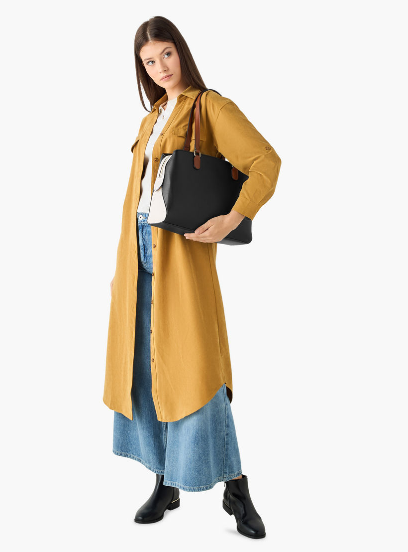 Sasha Kodes Textured Tote Bag with Top Handles-women-bagsandwallets-handbags-image-8