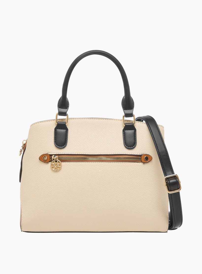 Sasha Kodes Textured Tote Bag with Top Handles-women-bagsandwallets-handbags-image-1