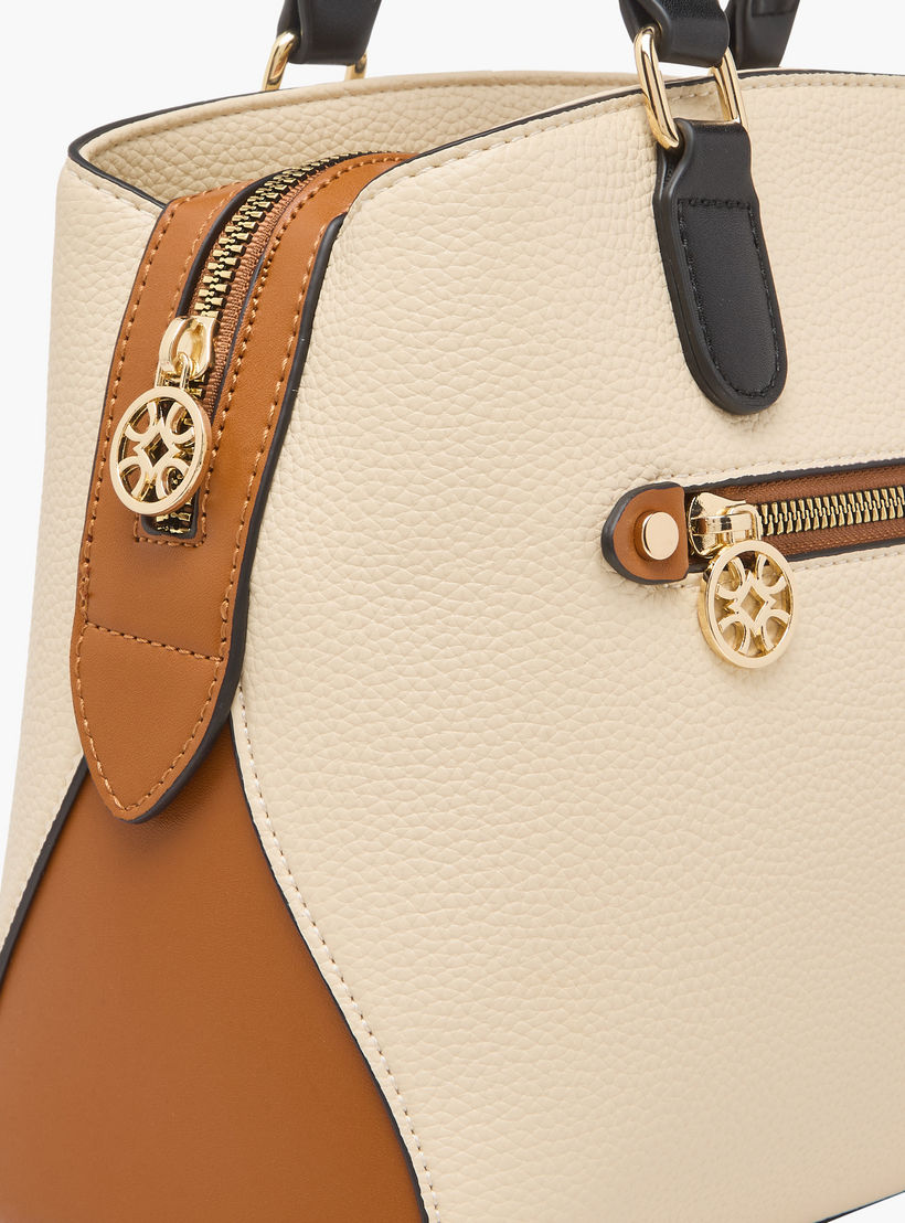 Sasha Kodes Textured Tote Bag with Top Handles-women-bagsandwallets-handbags-image-5