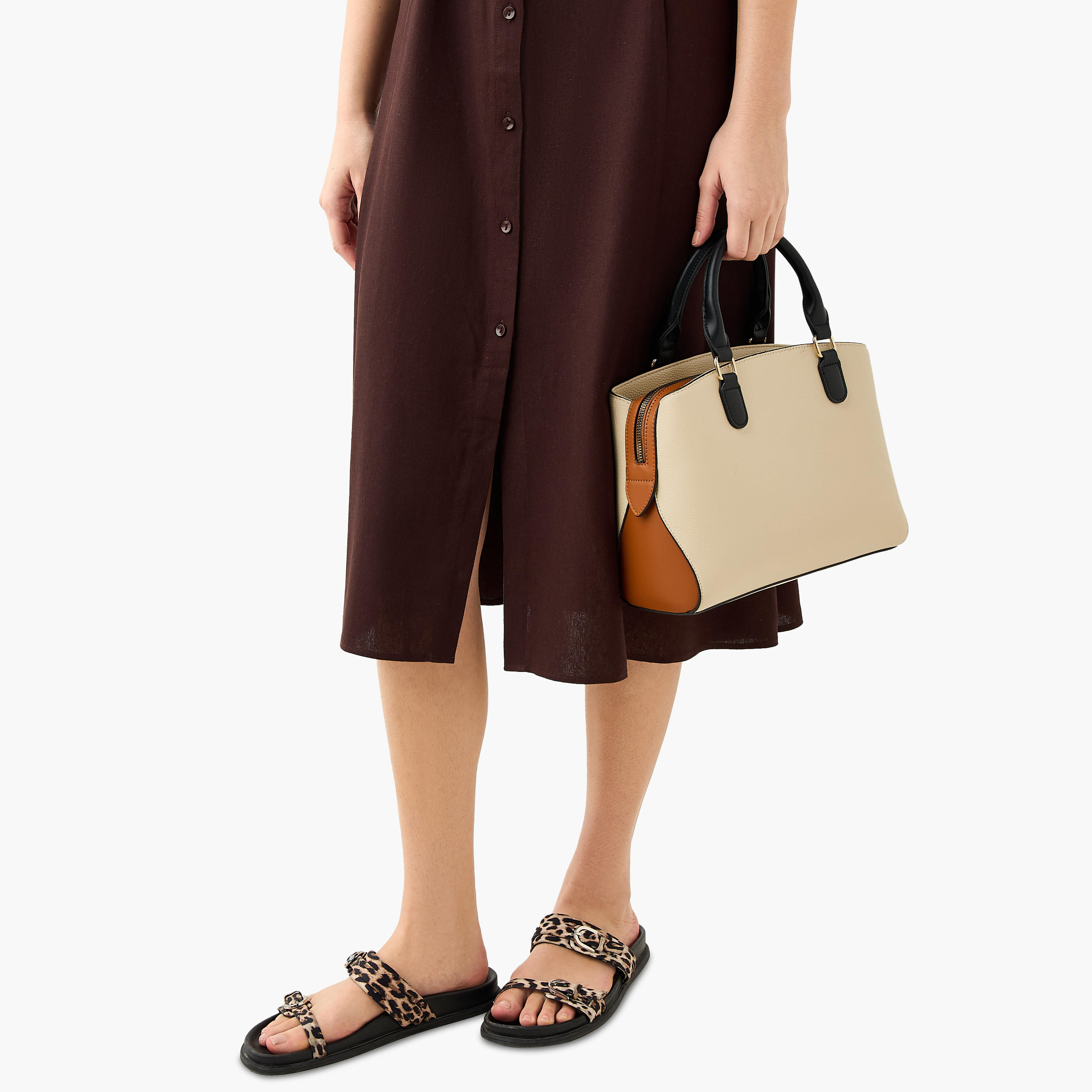 Sasha Kodes Textured Tote Bag with Top Handles-women-bagsandwallets-handbags-image-8