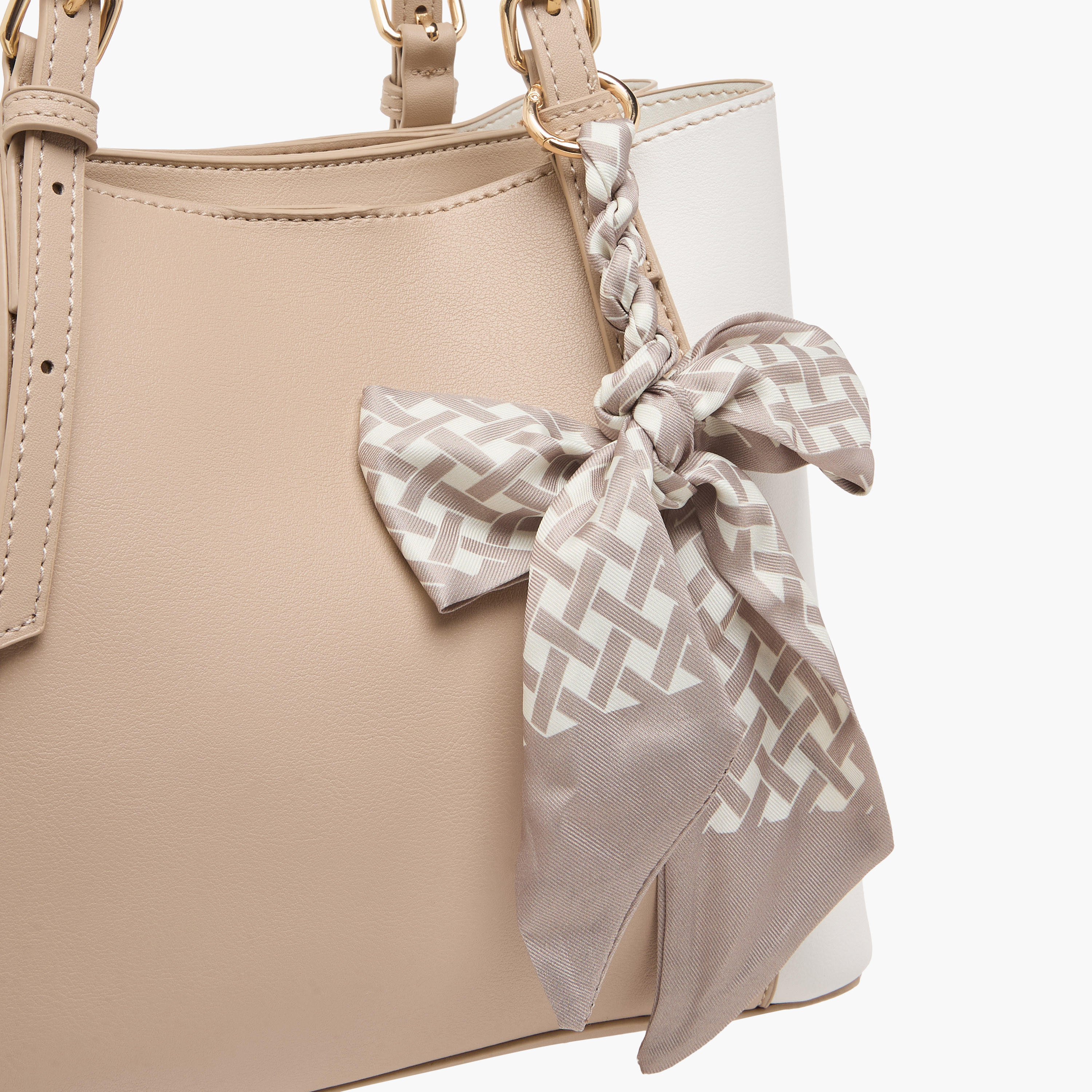 Sasha Kodes Colourblock Tote Bag with Scarf Accent-women-bagsandwallets-handbags-image-5