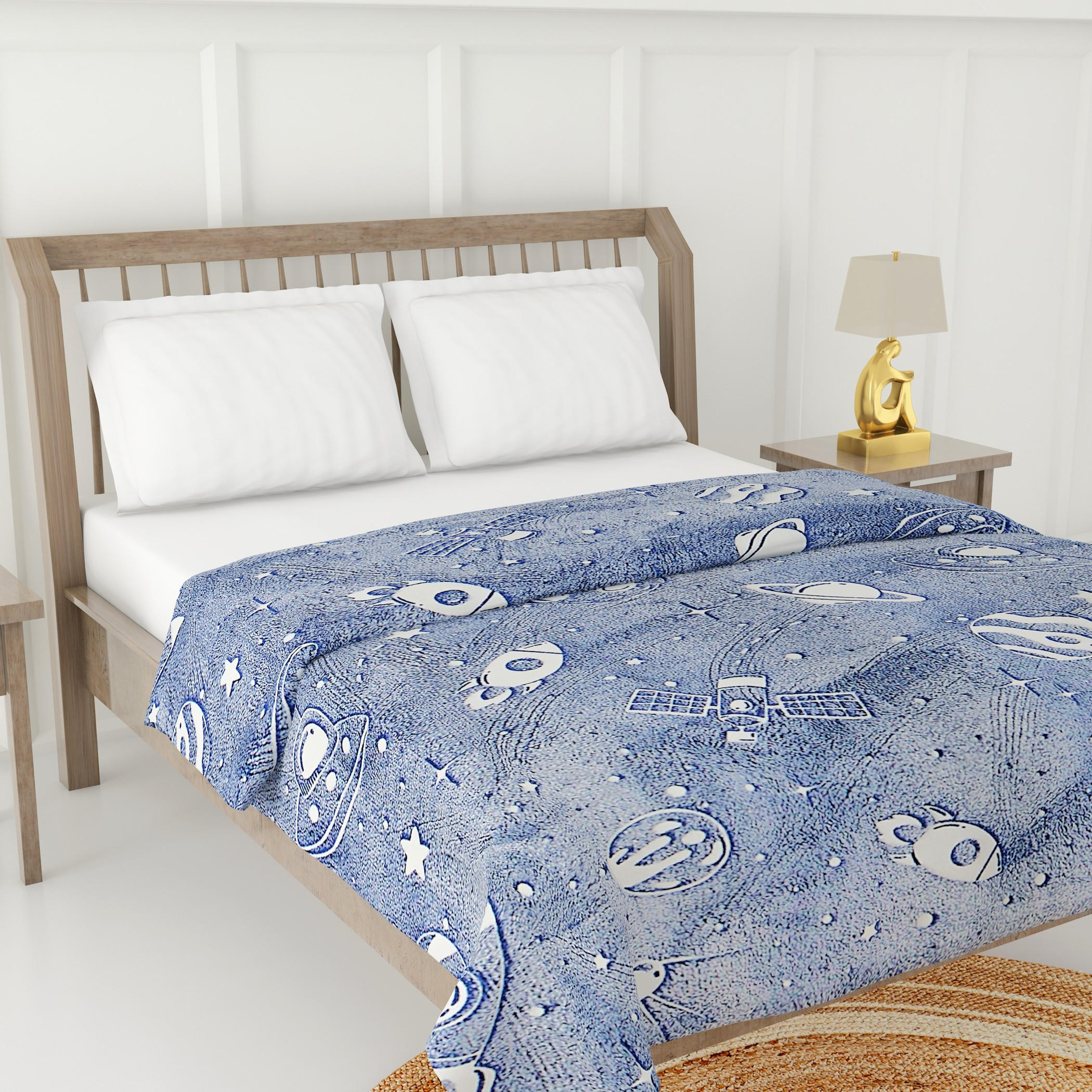 Space Print Glow-in-the-Dark Single Blanket - 127x152 cms-household-bedding-blankets-image-3