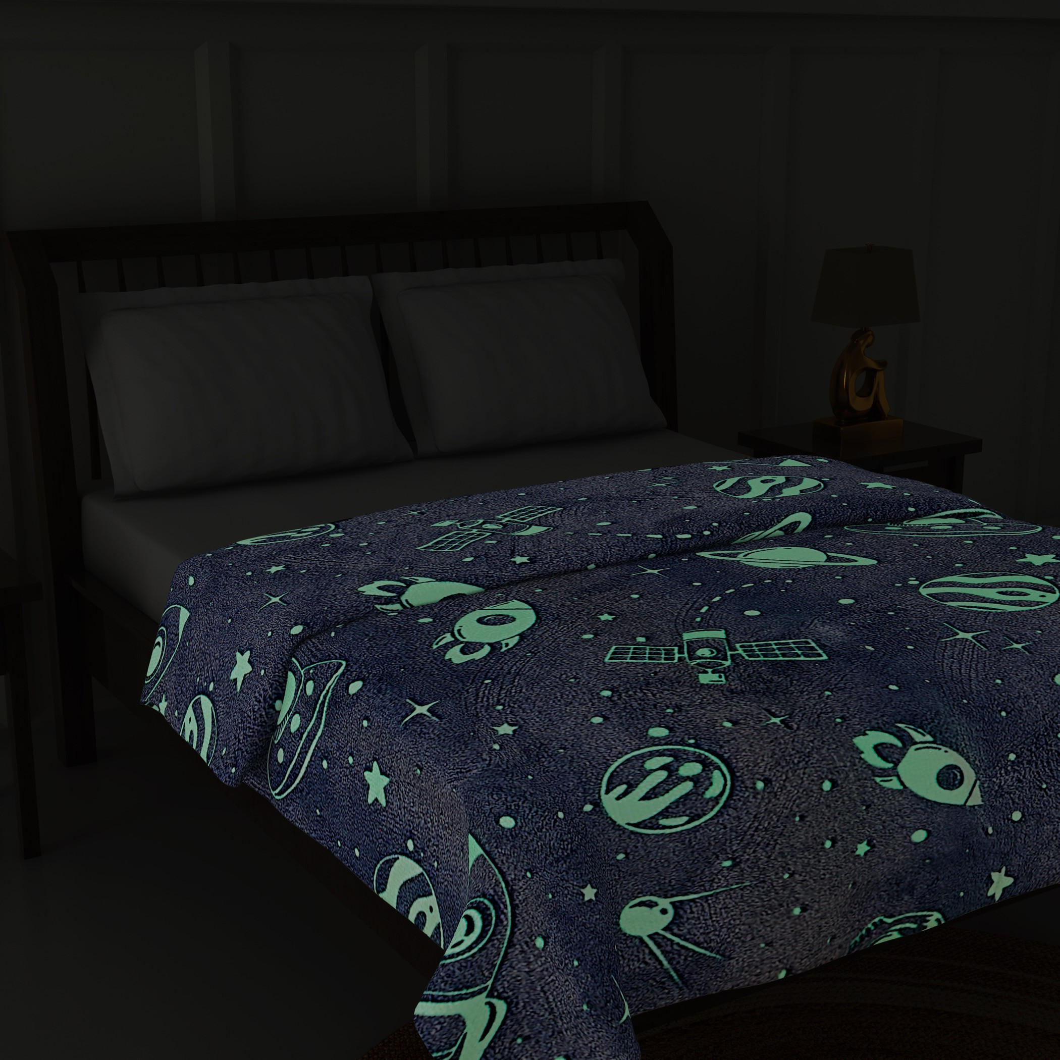 Space Print Glow-in-the-Dark Single Blanket - 127x152 cms-household-bedding-blankets-image-6