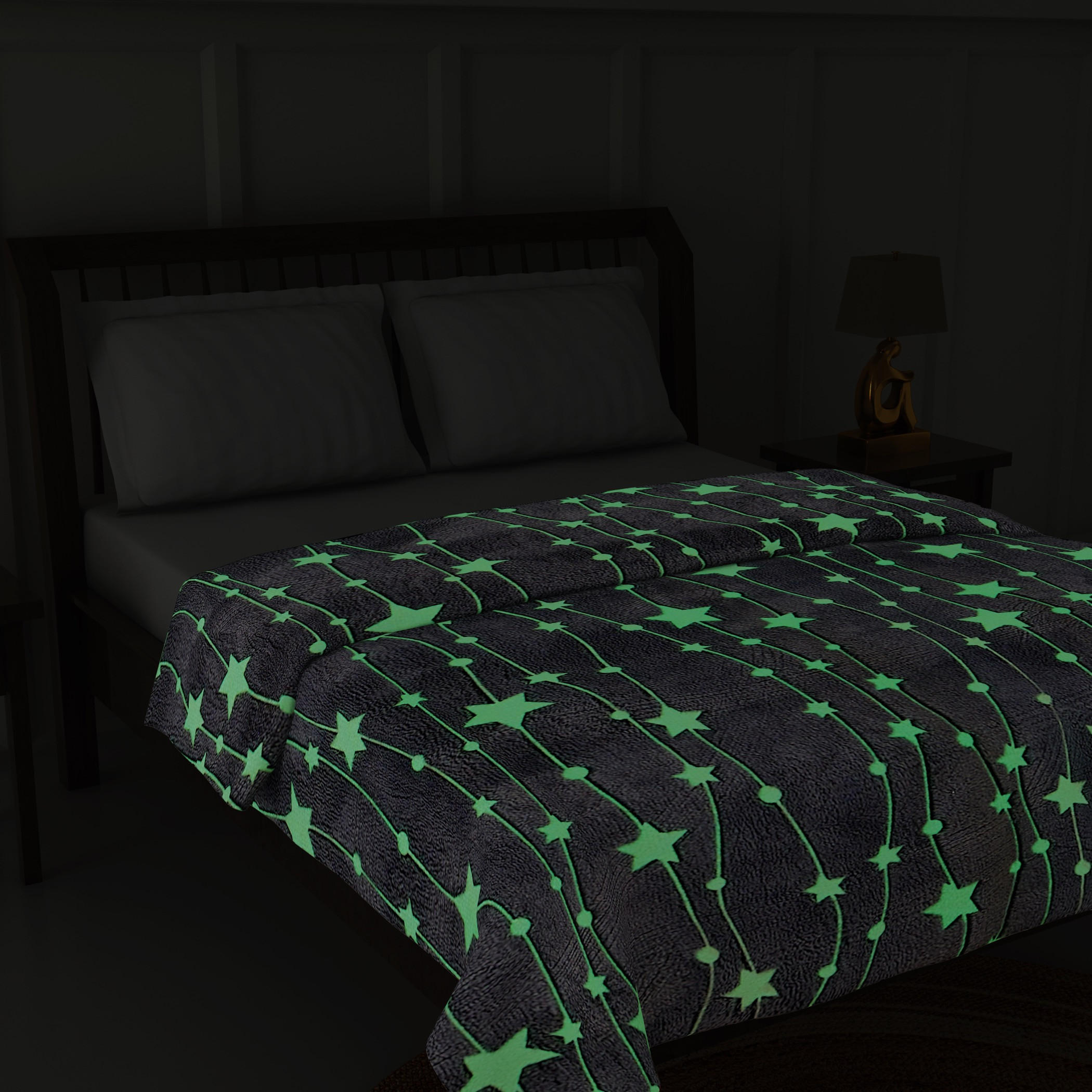 Star Print Glow-in-the-Dark Single Blanket - 127x152 cms-household-bedding-blankets-image-6