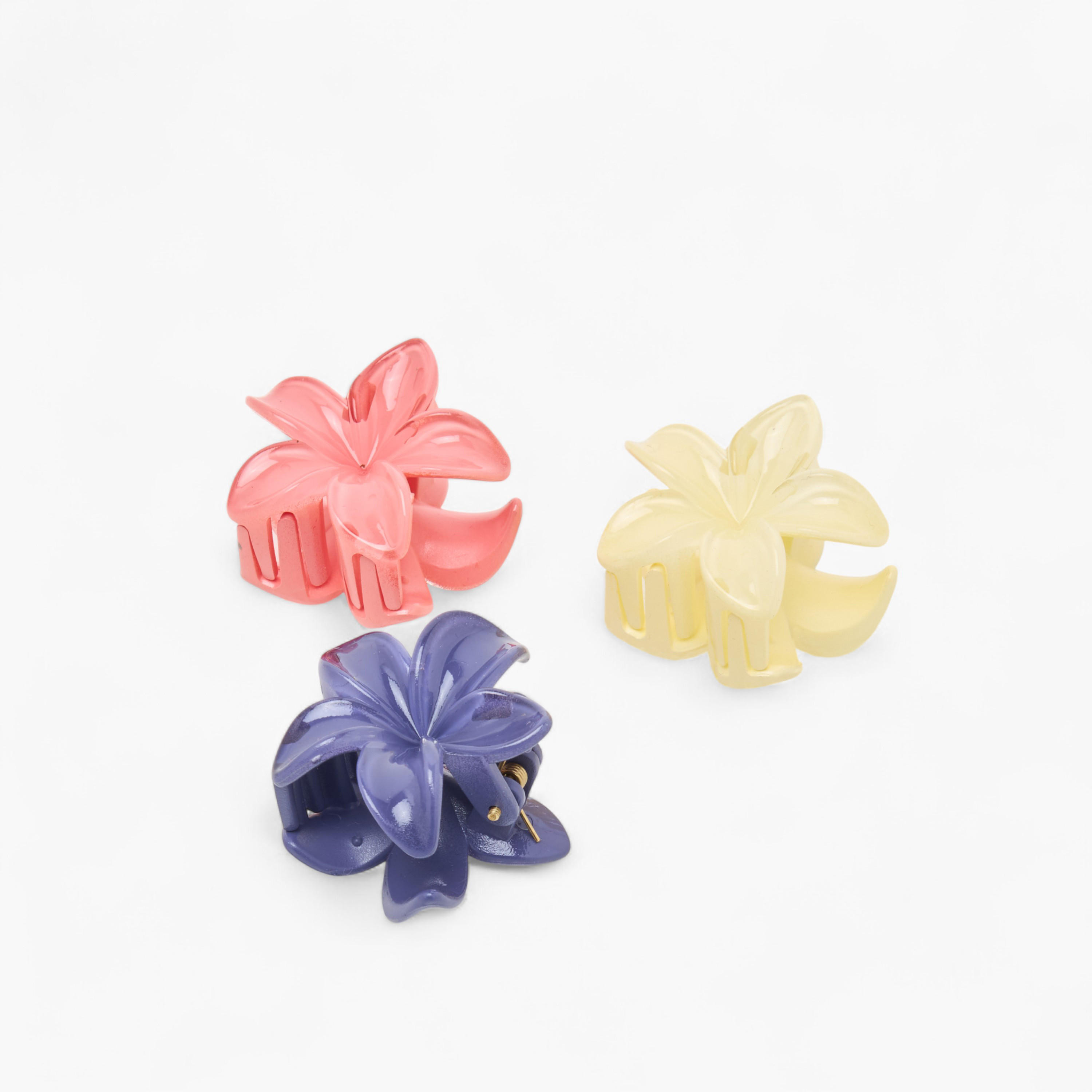 Pack of 3 Floral Shape Hair Clamps-women-hairaccessories-clamps-image-5