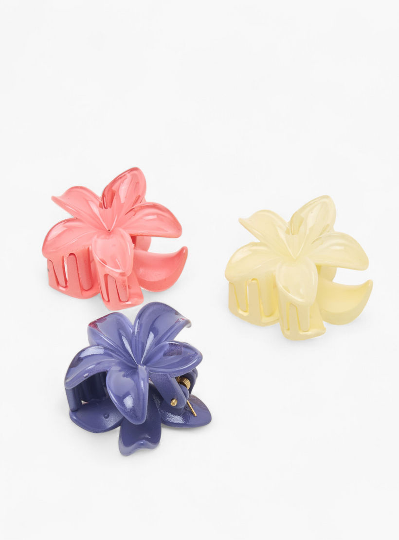 Pack of 3 Floral Shape Hair Clamps-women-hairaccessories-clamps-image-5