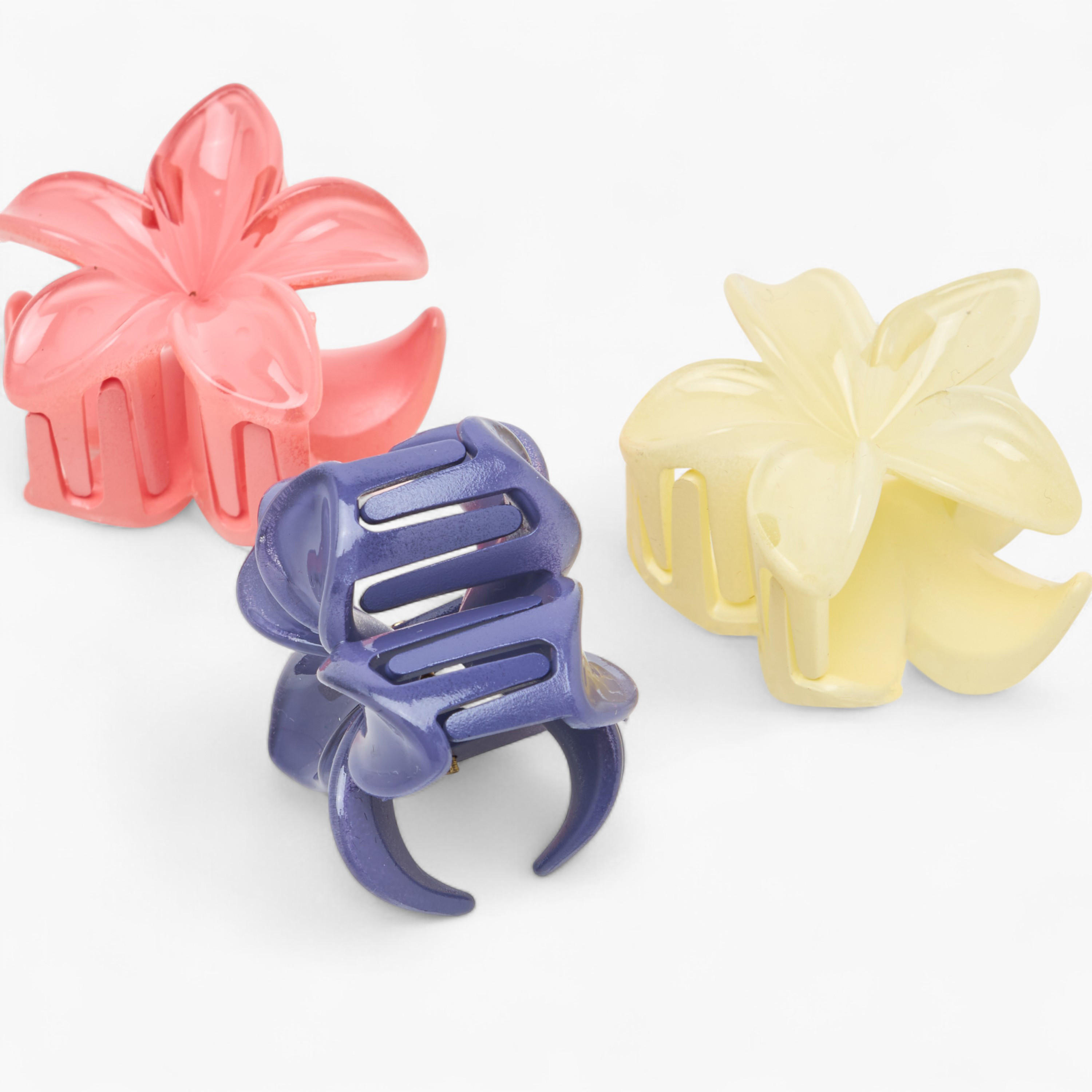 Pack of 3 Floral Shape Hair Clamps-women-hairaccessories-clamps-image-6
