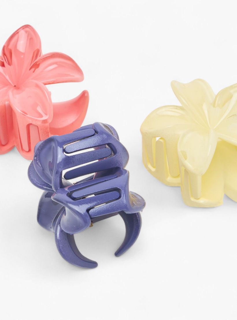 Pack of 3 Floral Shape Hair Clamps-women-hairaccessories-clamps-image-6