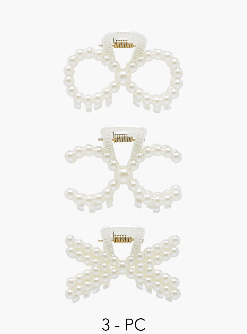 مشابك شعر بتزيينات لؤلؤ - عبوة 3 قطع-women-hairaccessories-clamps-image-1