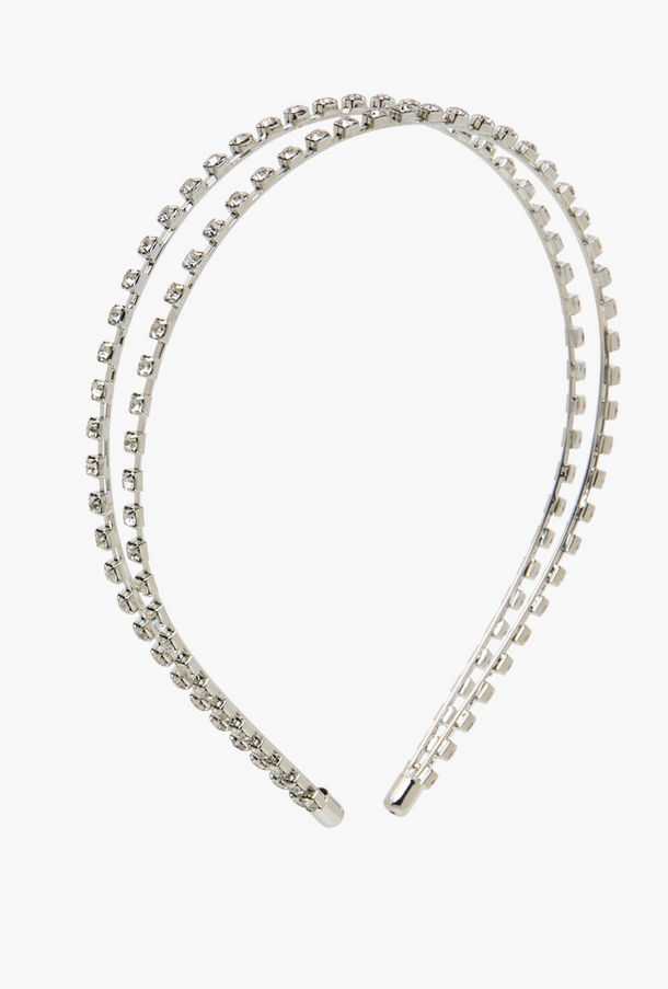 Double Row Hairband with Diamante Embellishment-women-image-1