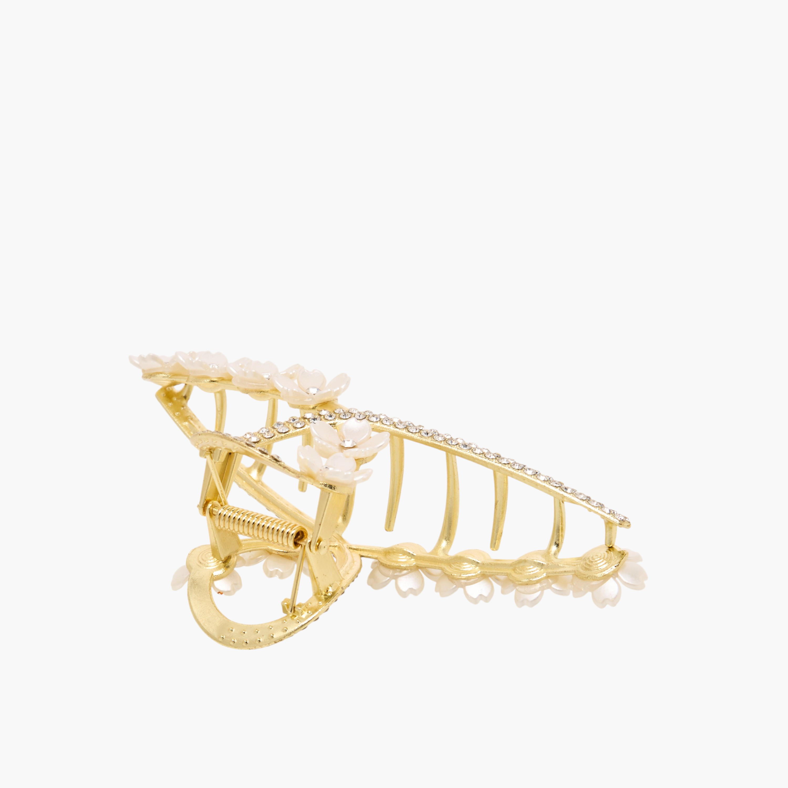 Hair Clamp with Floral Detail-women-hairaccessories-clamps-image-2