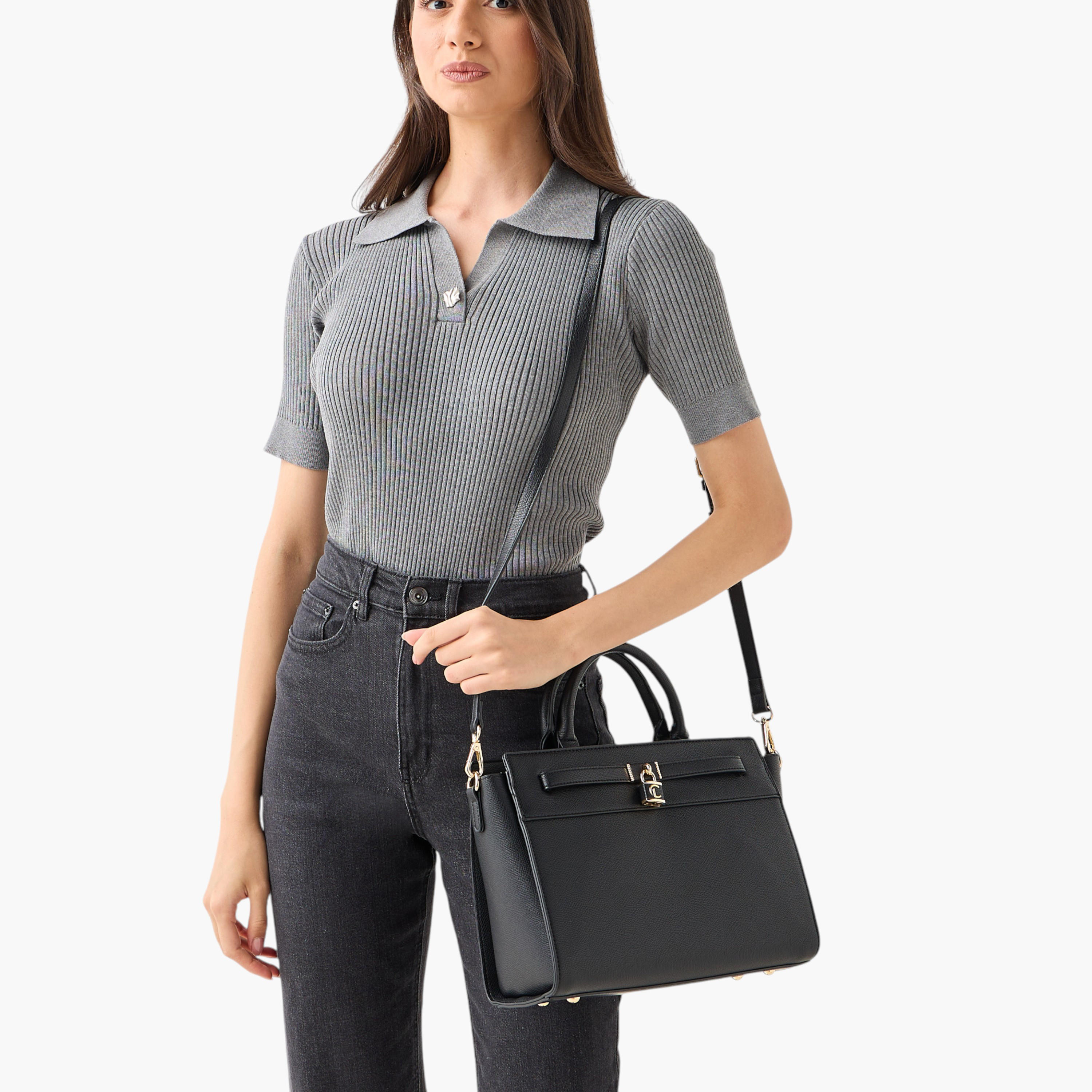 شنطة توتي سادة بسحاب إغلاق من لو كونفورت-women-bagsandwallets-handbags-image-8