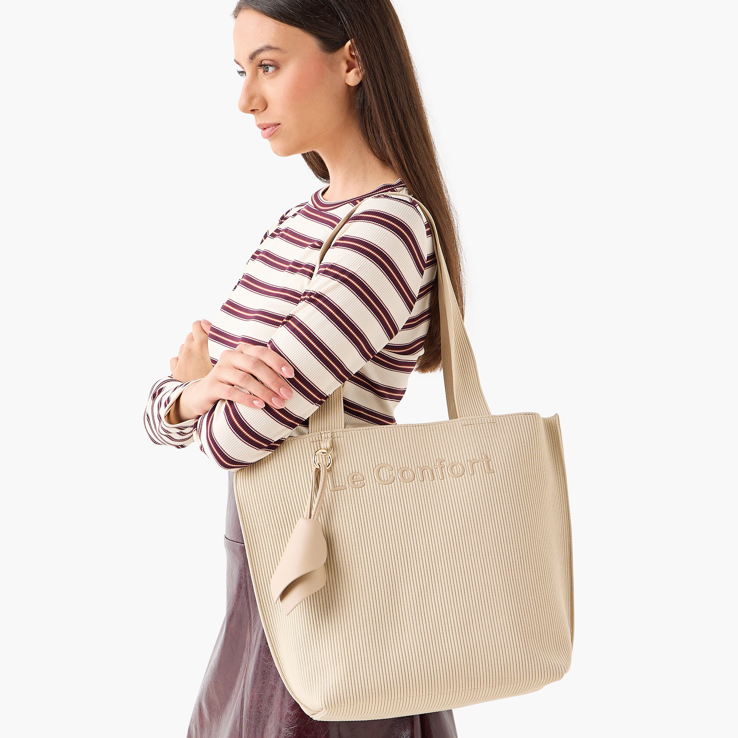 Le Confort Textured Tote Bag with Double Handle-women-bagsandwallets-handbags-image-2