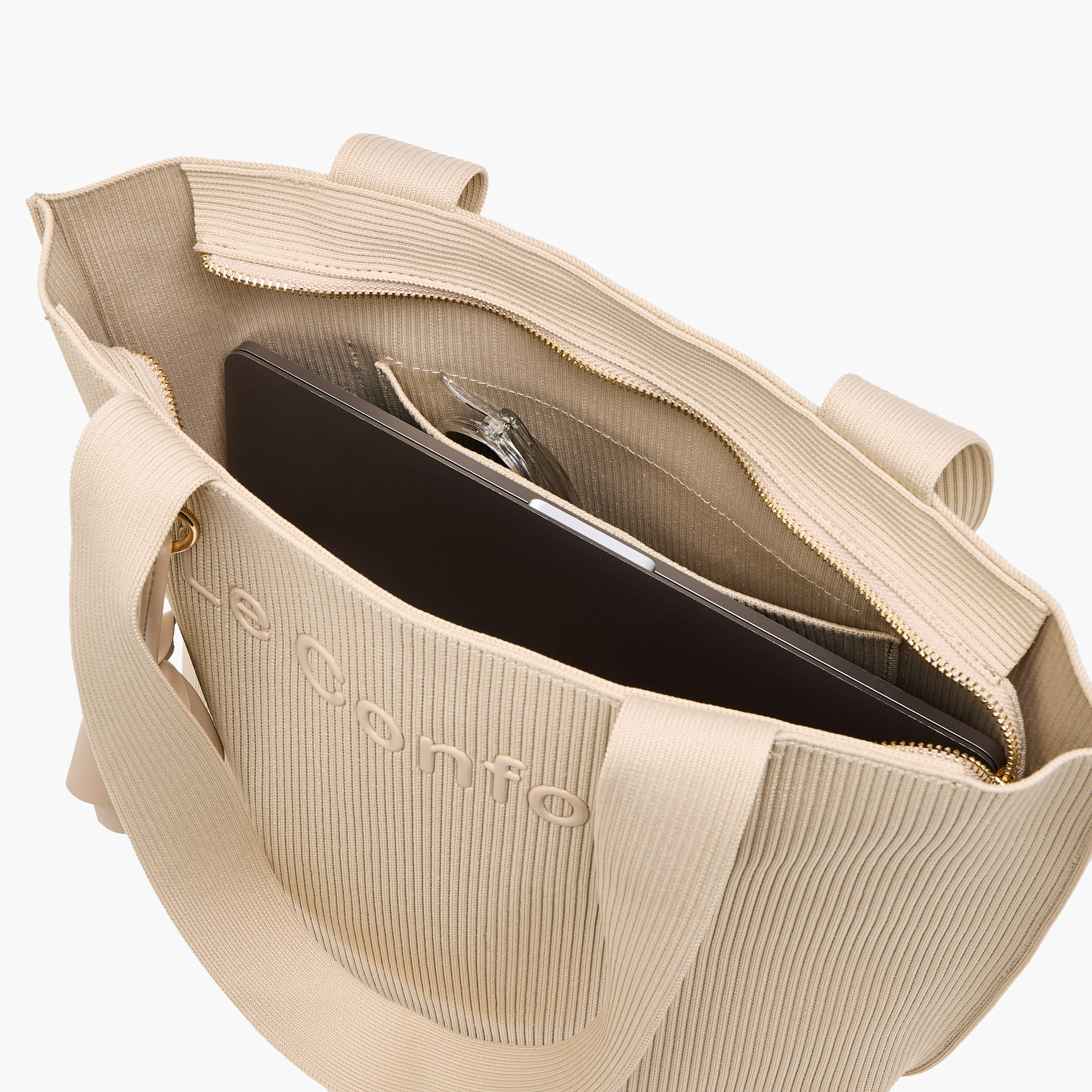 Le Confort Textured Tote Bag with Double Handle-women-bagsandwallets-handbags-image-8