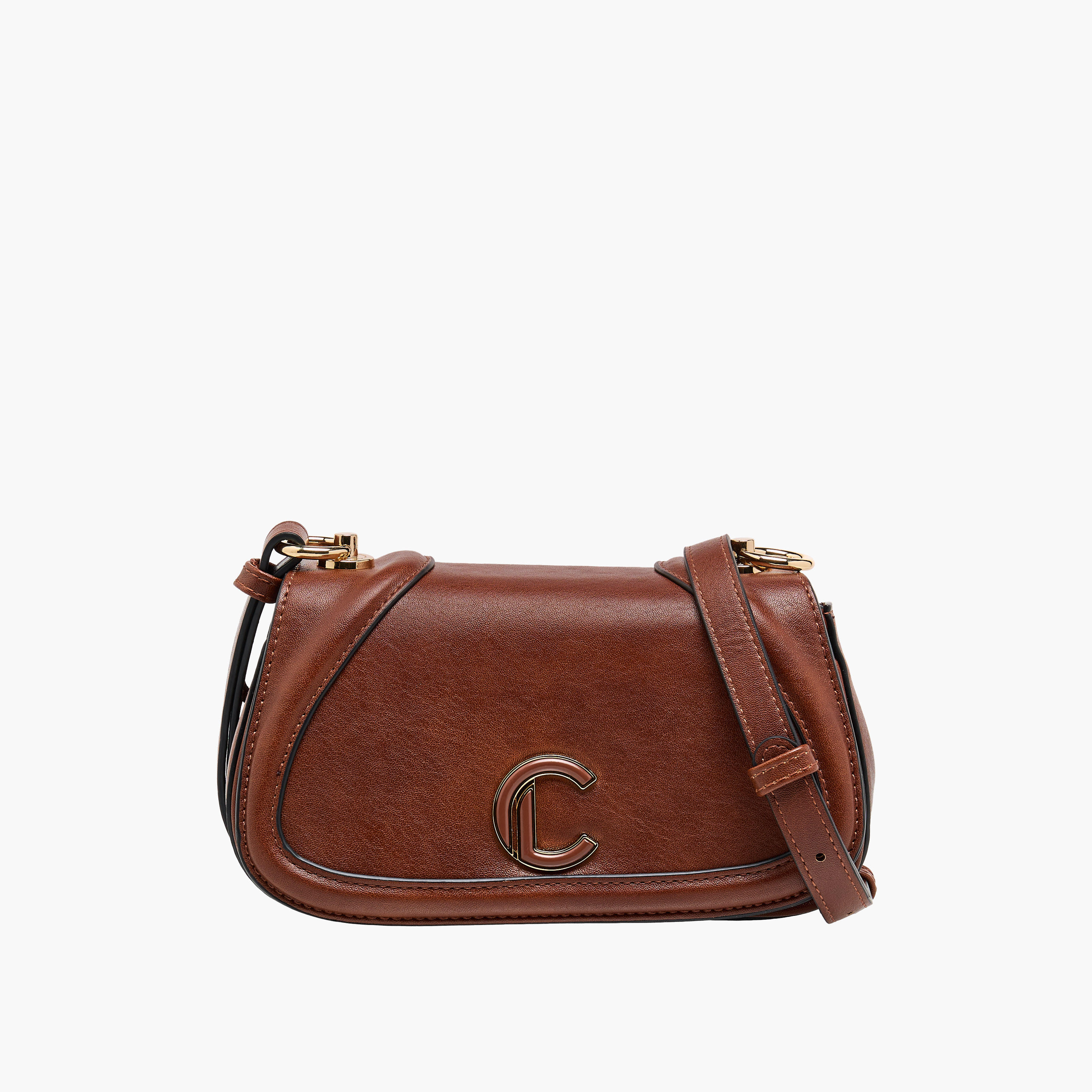 Le Confort Solid Crossbody Bag with Button Closure-women-bagsandwallets-handbags-image-1