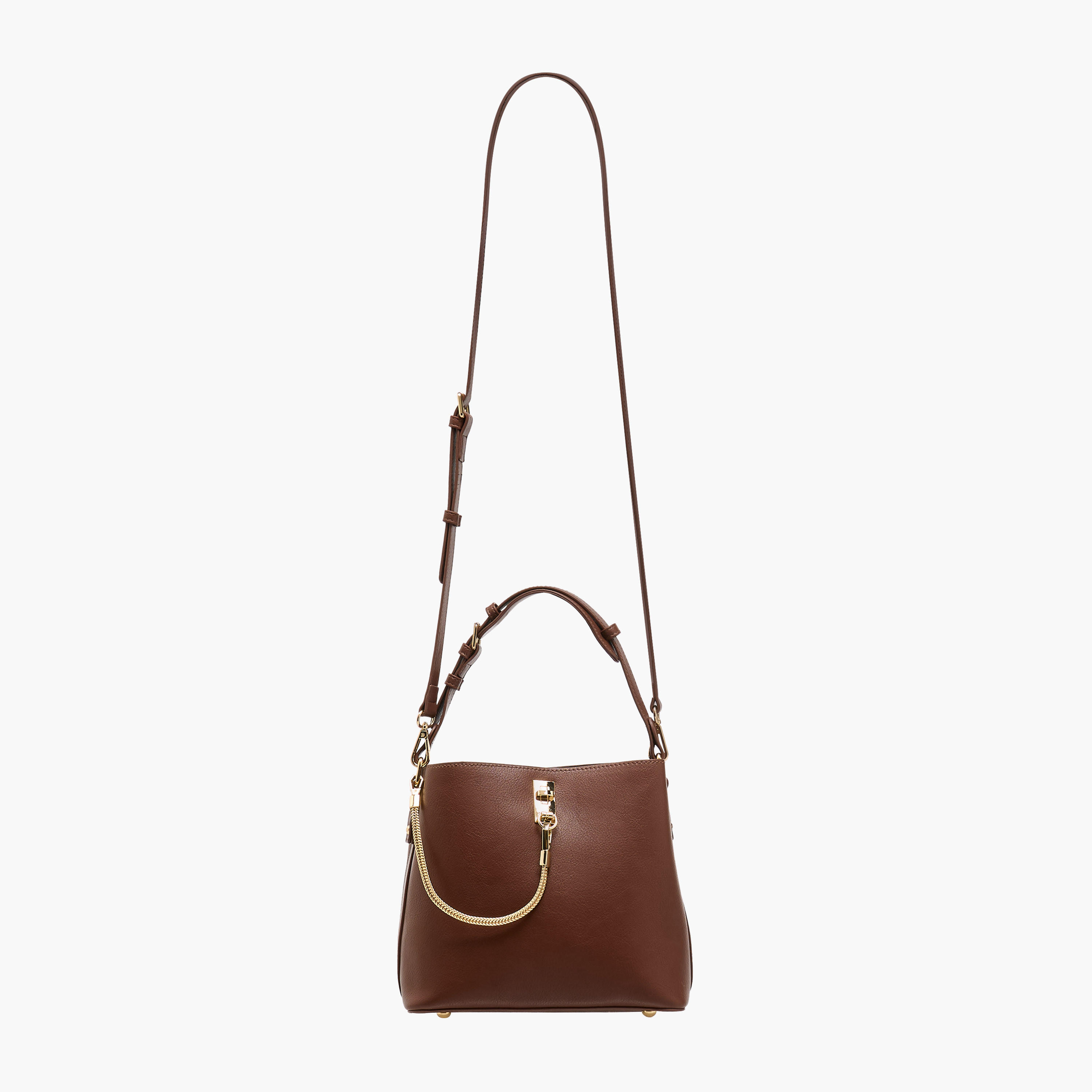 Le Confort Solid Shoulder Bag with Chain Accent and Zip Closure-women-bagsandwallets-handbags-image-3