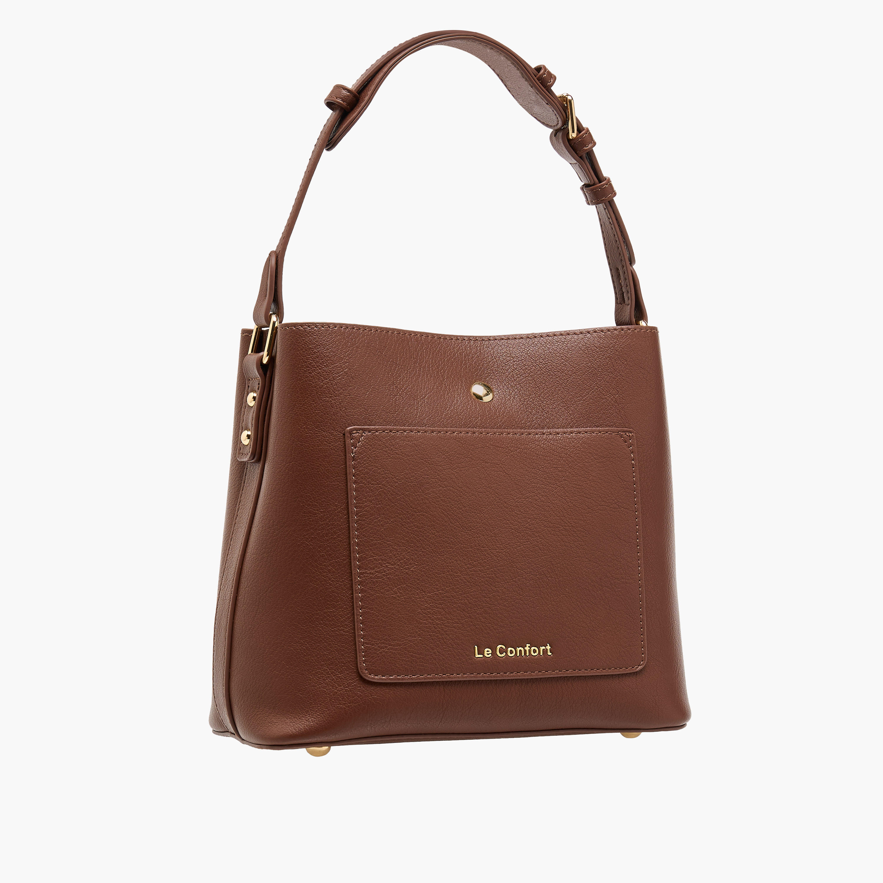 Le Confort Solid Shoulder Bag with Chain Accent and Zip Closure-women-bagsandwallets-handbags-image-4