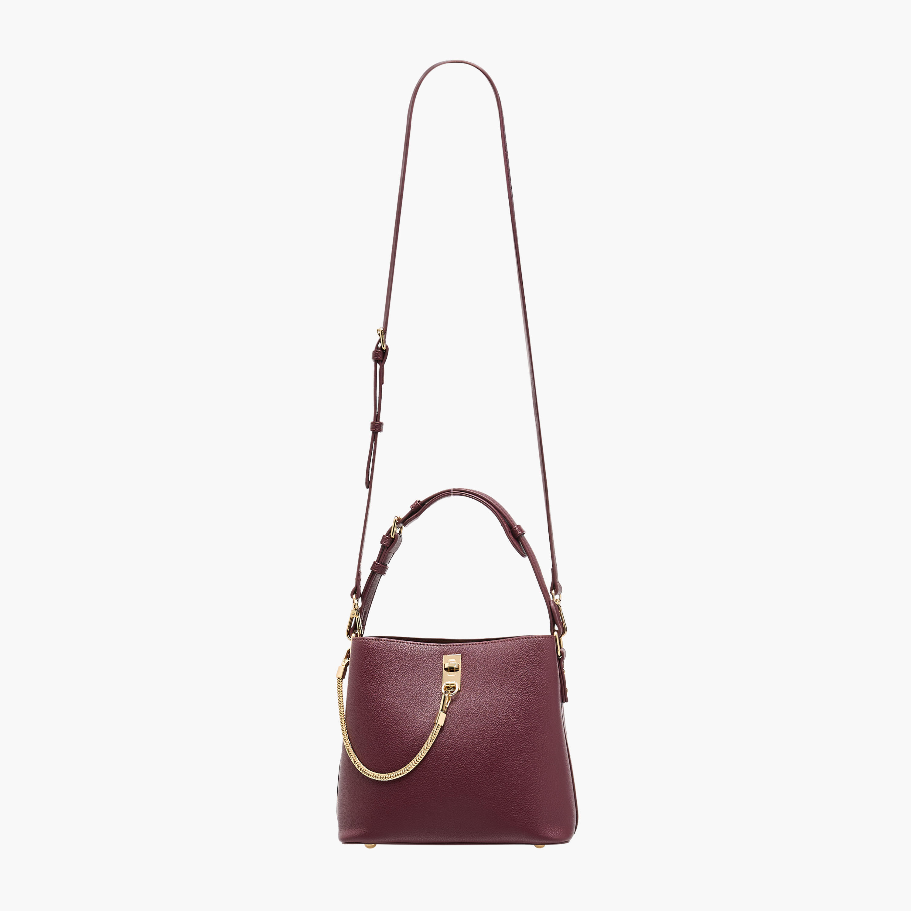 Le Confort Solid Shoulder Bag with Chain Accent and Zip Closure-women-bagsandwallets-handbags-image-3