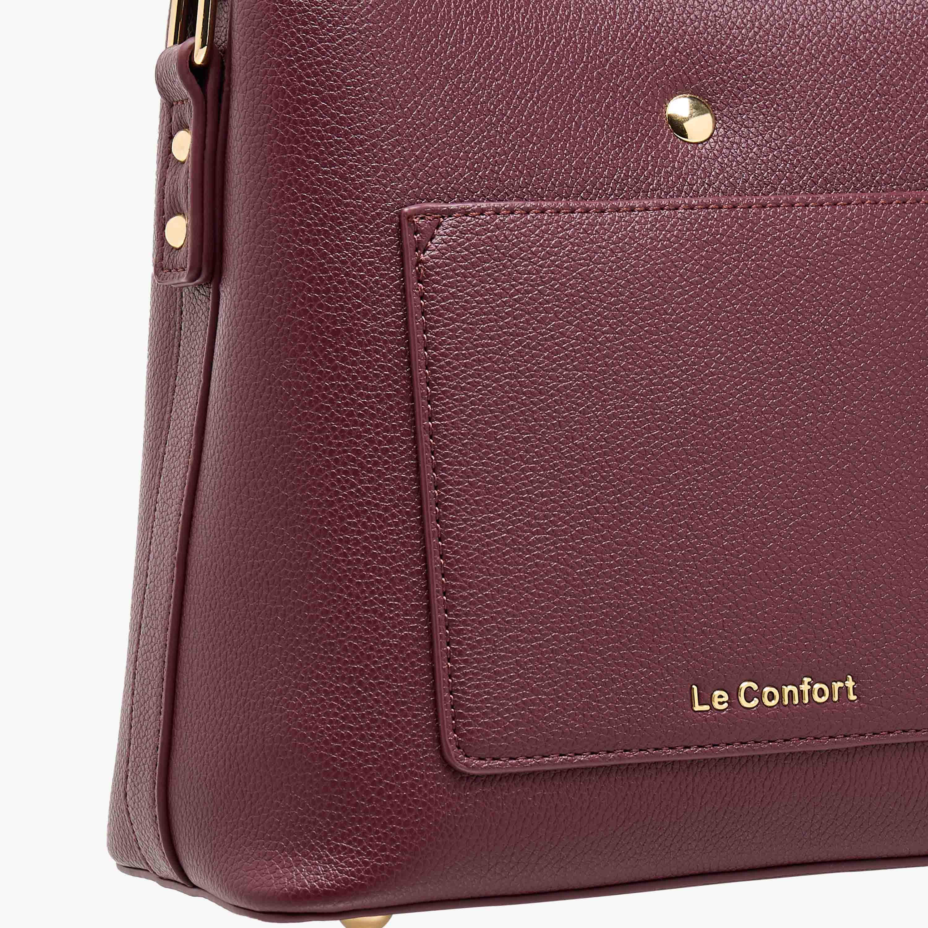 Le Confort Solid Shoulder Bag with Chain Accent and Zip Closure-women-bagsandwallets-handbags-image-6