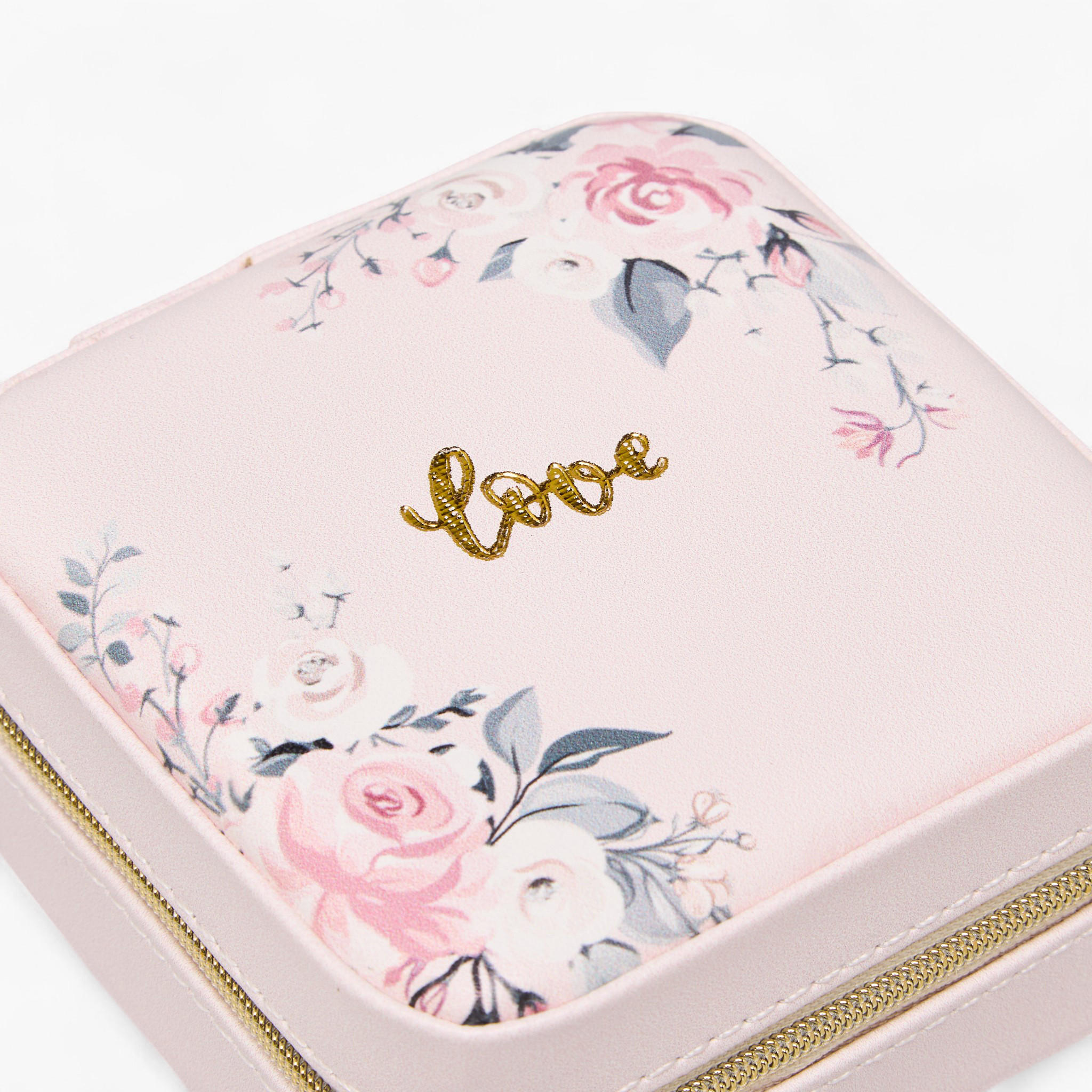 Jewellery Organizer with Floral Print and Zip Closure - 10x10x4 cms-women-watchesandjewellery-jewellery-storage-image-4
