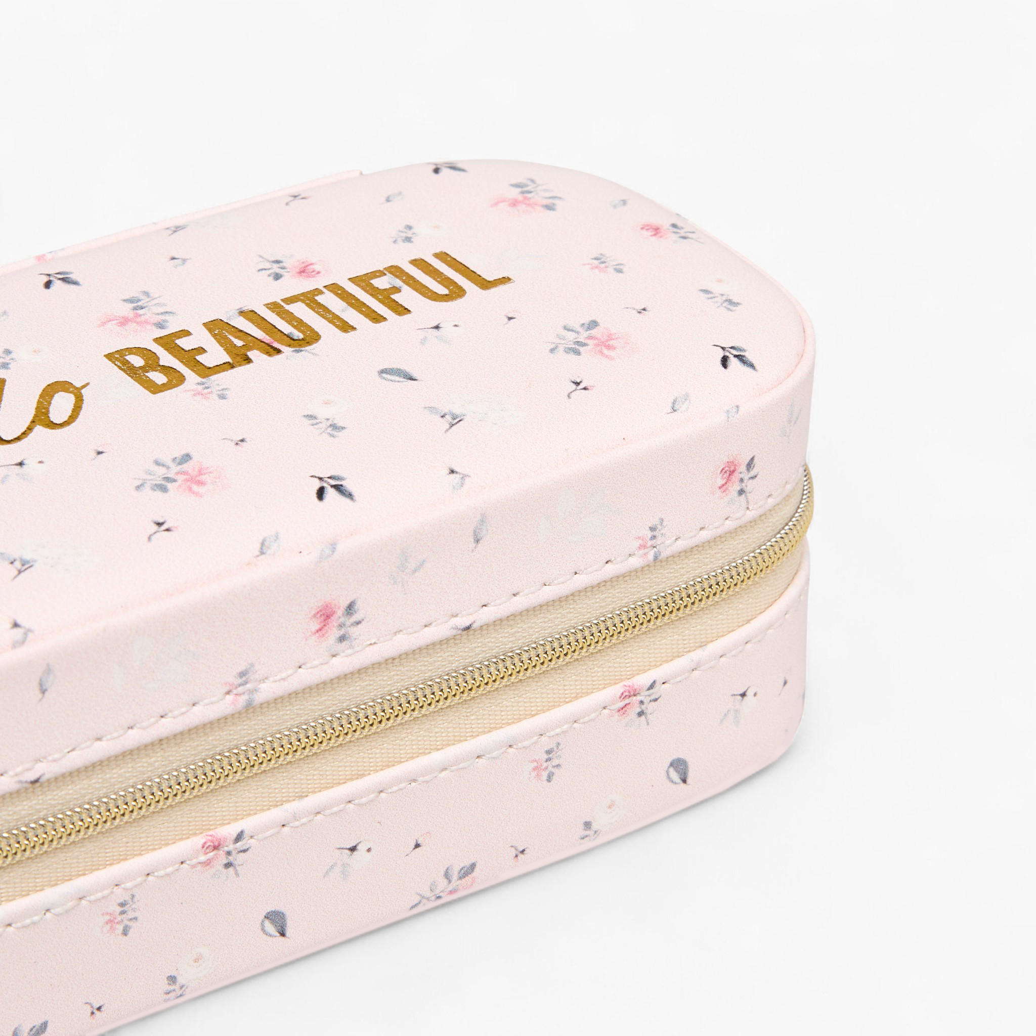 Jewellery Organizer with Slogan Print and Zip Closure - 18x8x6 cms-women-watchesandjewellery-jewellery-storage-image-3