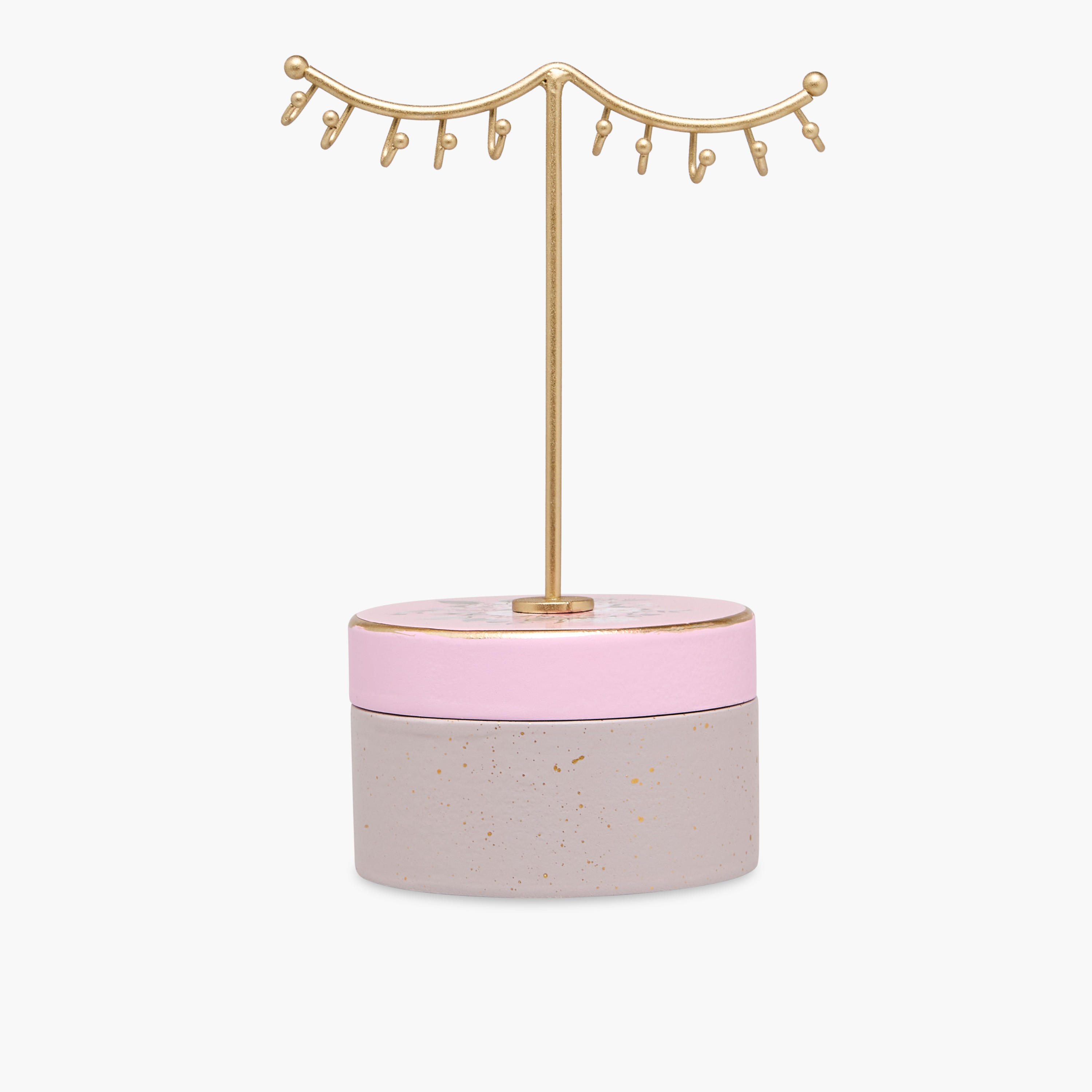 Jewellery Box with Floral Print and Hooks - 13x10x20 cms-women-watchesandjewellery-jewellery-storage-image-2