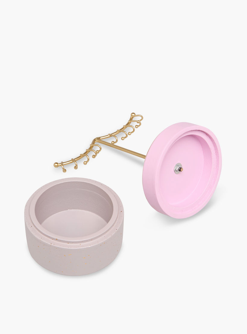 Jewellery Box with Floral Print and Hooks - 13x10x20 cms-women-watchesandjewellery-jewellery-storage-image-4