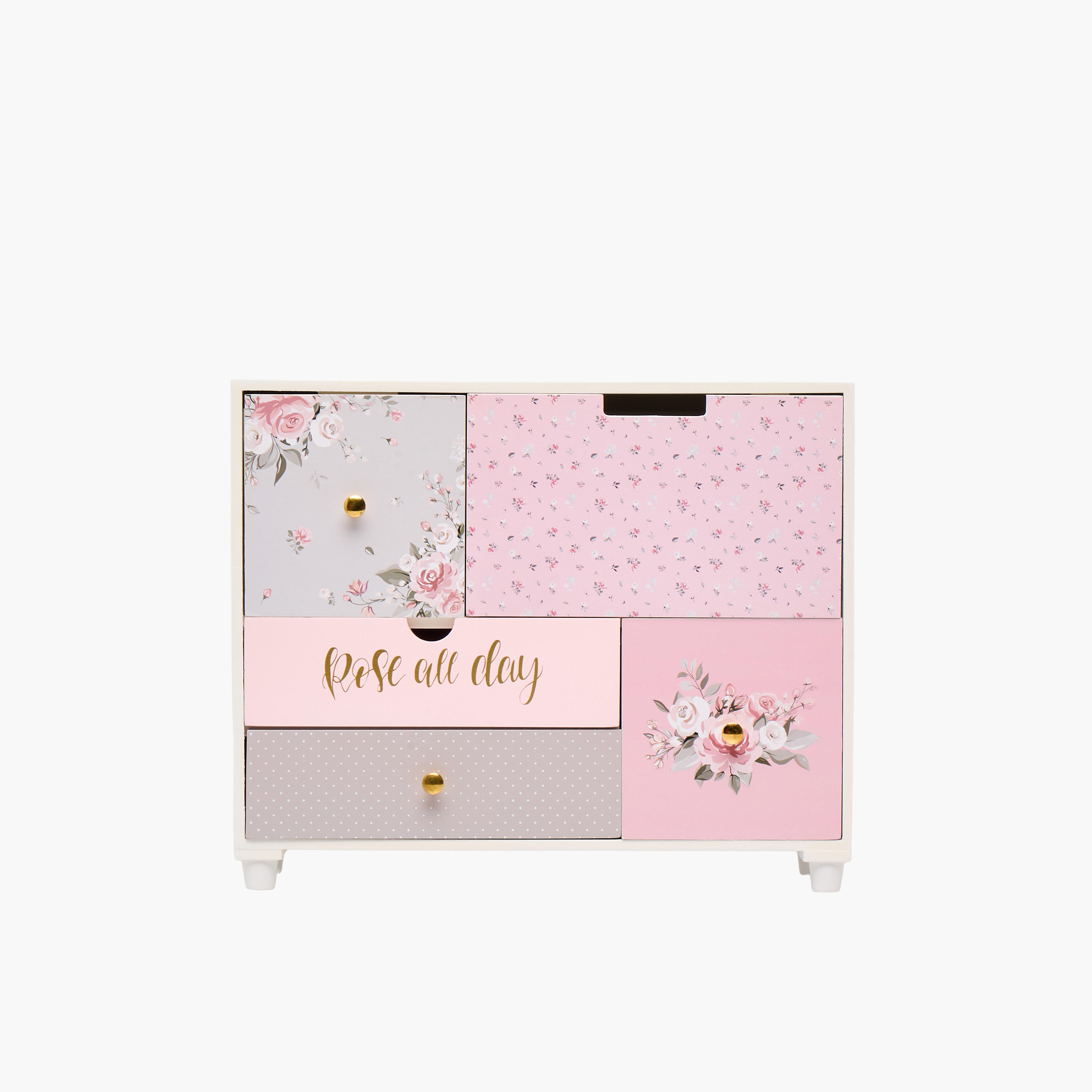 منظم مجوهرات 5 أقسام بطبعات ورد - 33x10x28 سم-women-watchesandjewellery-jewellery-storage-image-2