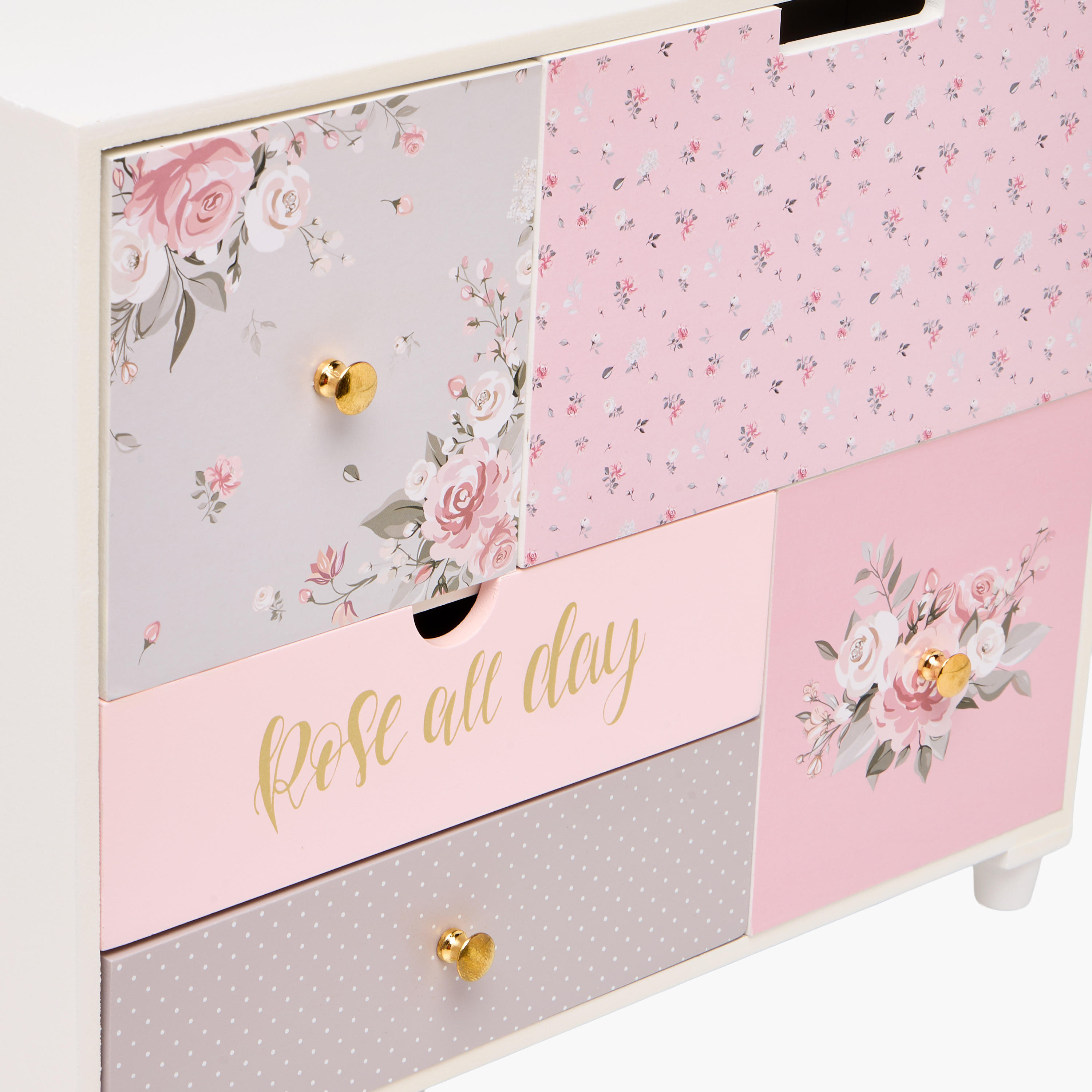 5-Compartment Jewellery Organizer Rose Print - 33x10x28 cm-women-watchesandjewellery-jewellery-storage-image-3