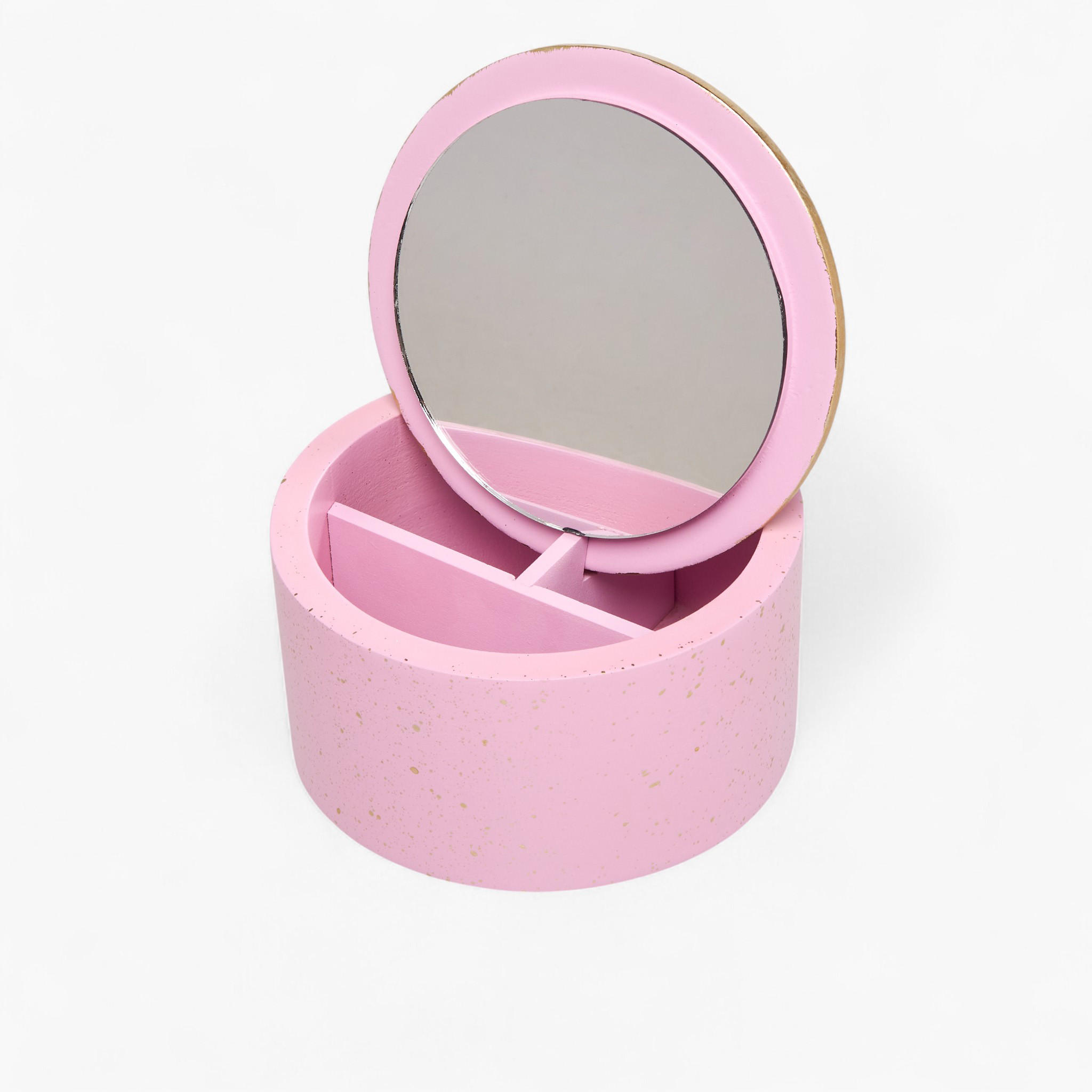 Dancing Fairy 3-Compartment Jewellery Organizer with Glitter Print and Mirror - 13x13x7 cms-women-watchesandjewellery-jewellery-storage-image-3