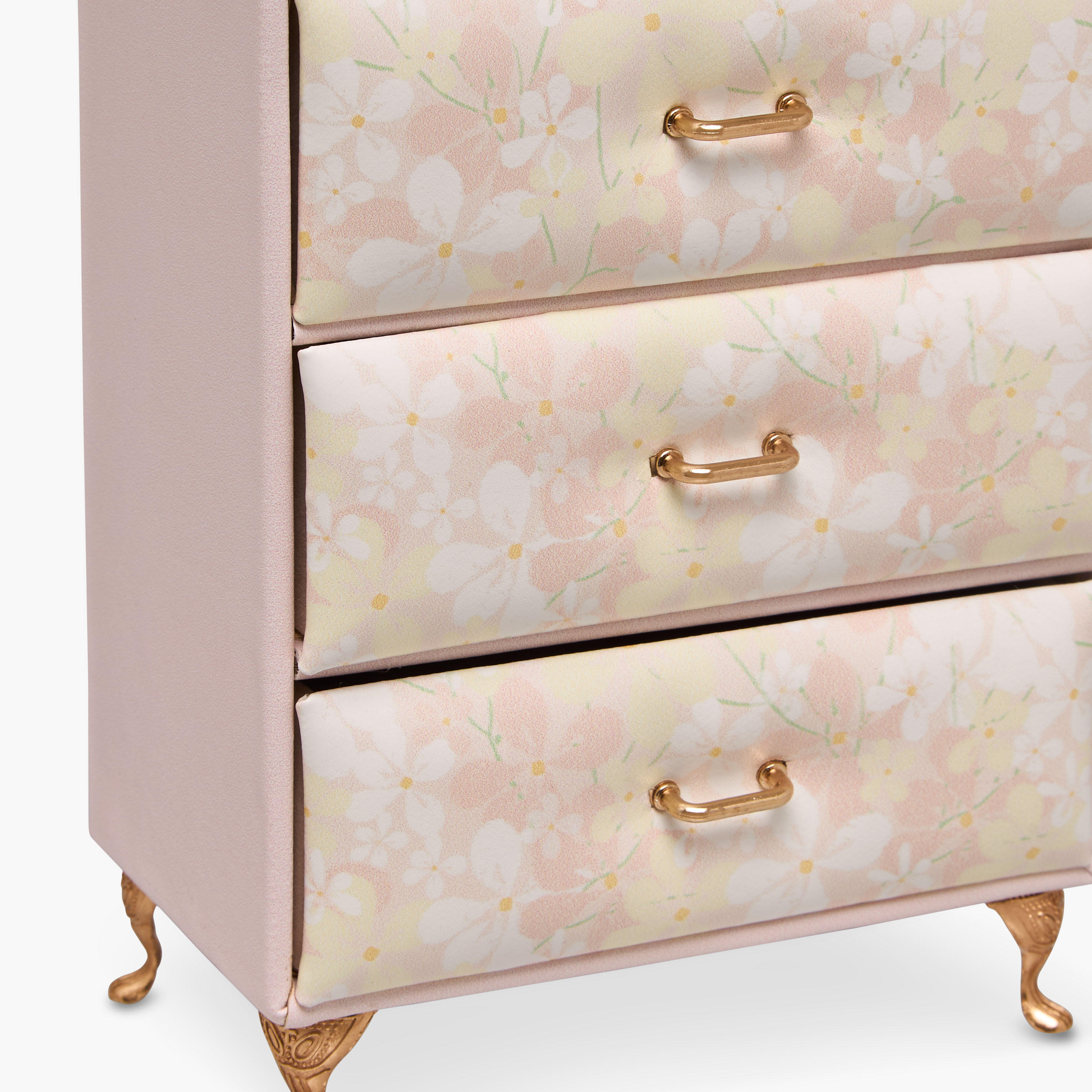 Dancing Fairy 3-Compartment Jewellery Organizer with Floral Print - 14x8x17 cms-women-watchesandjewellery-jewellery-storage-image-2