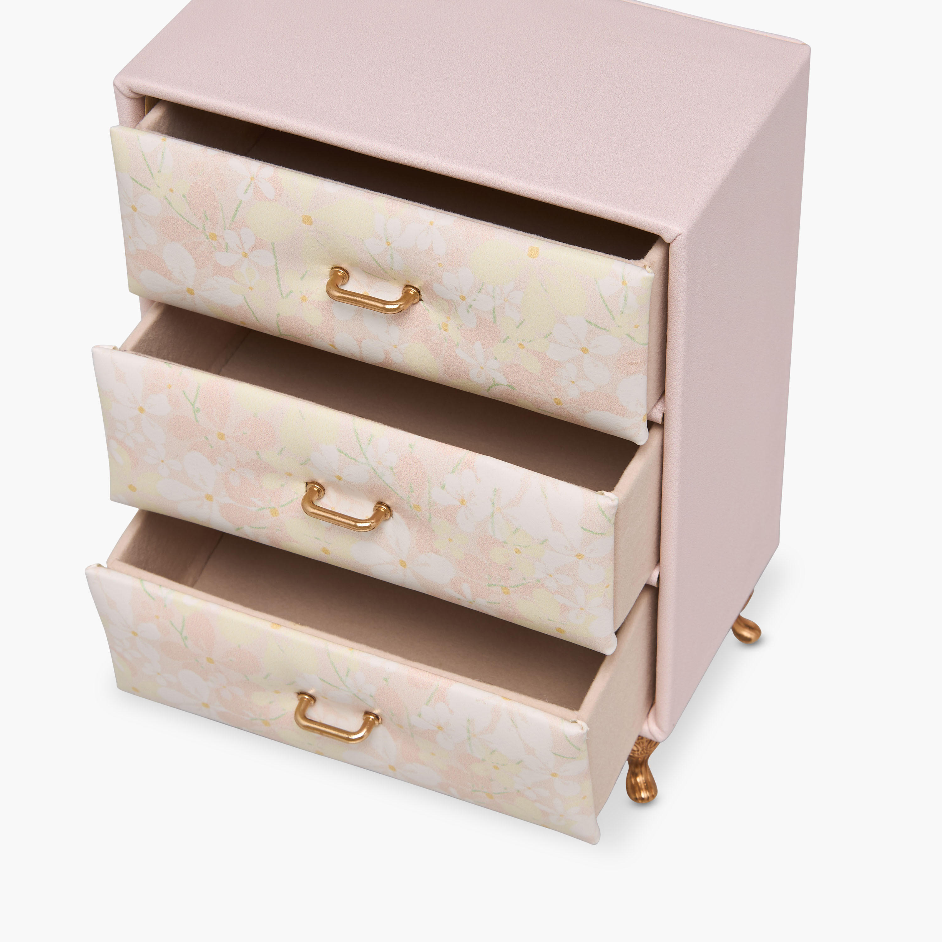 Dancing Fairy 3-Compartment Jewellery Organizer with Floral Print - 14x8x17 cms-women-watchesandjewellery-jewellery-storage-image-3