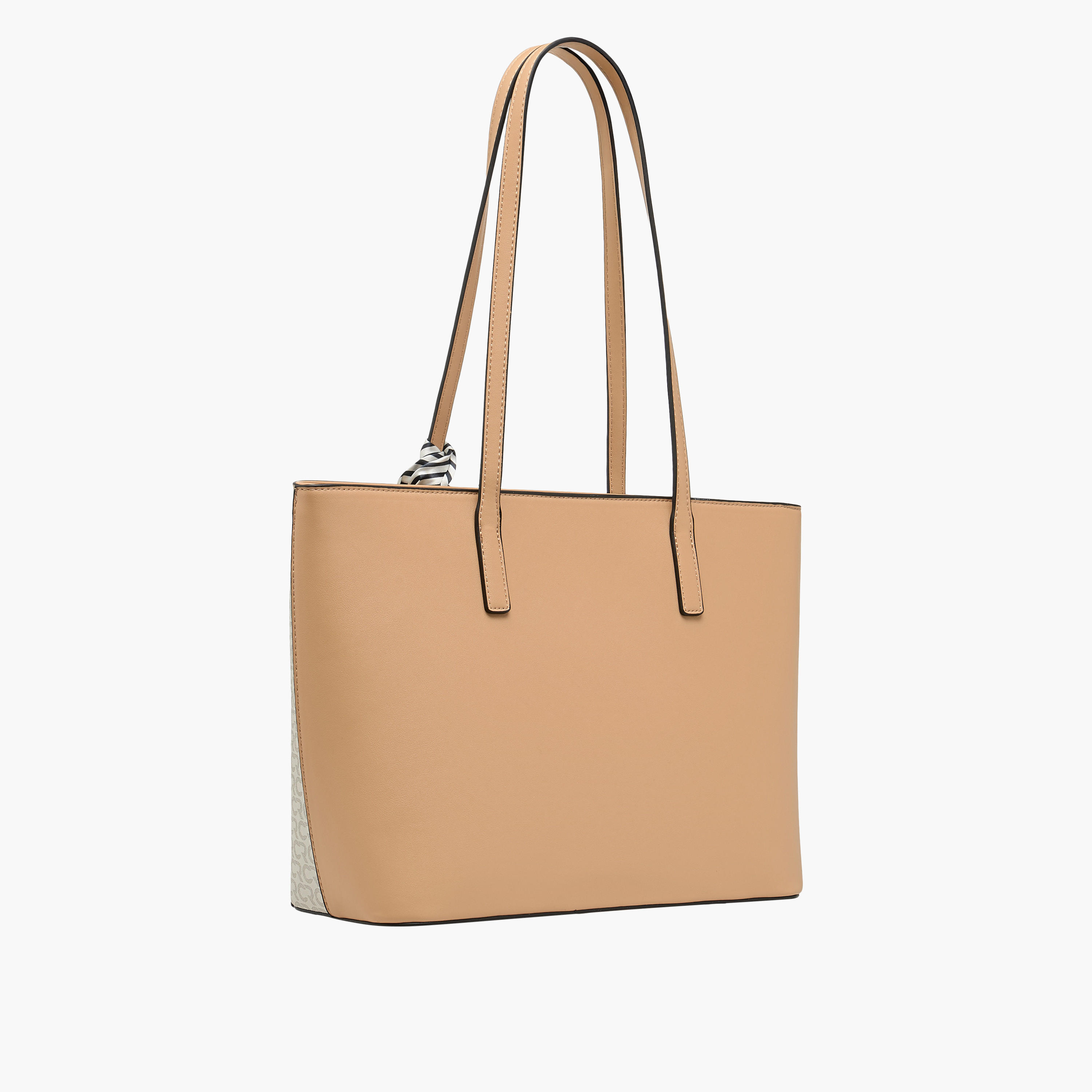 Charlotte Reid Monogram Print Tote Bag with Scarf Detail-women-bagsandwallets-handbags-image-4