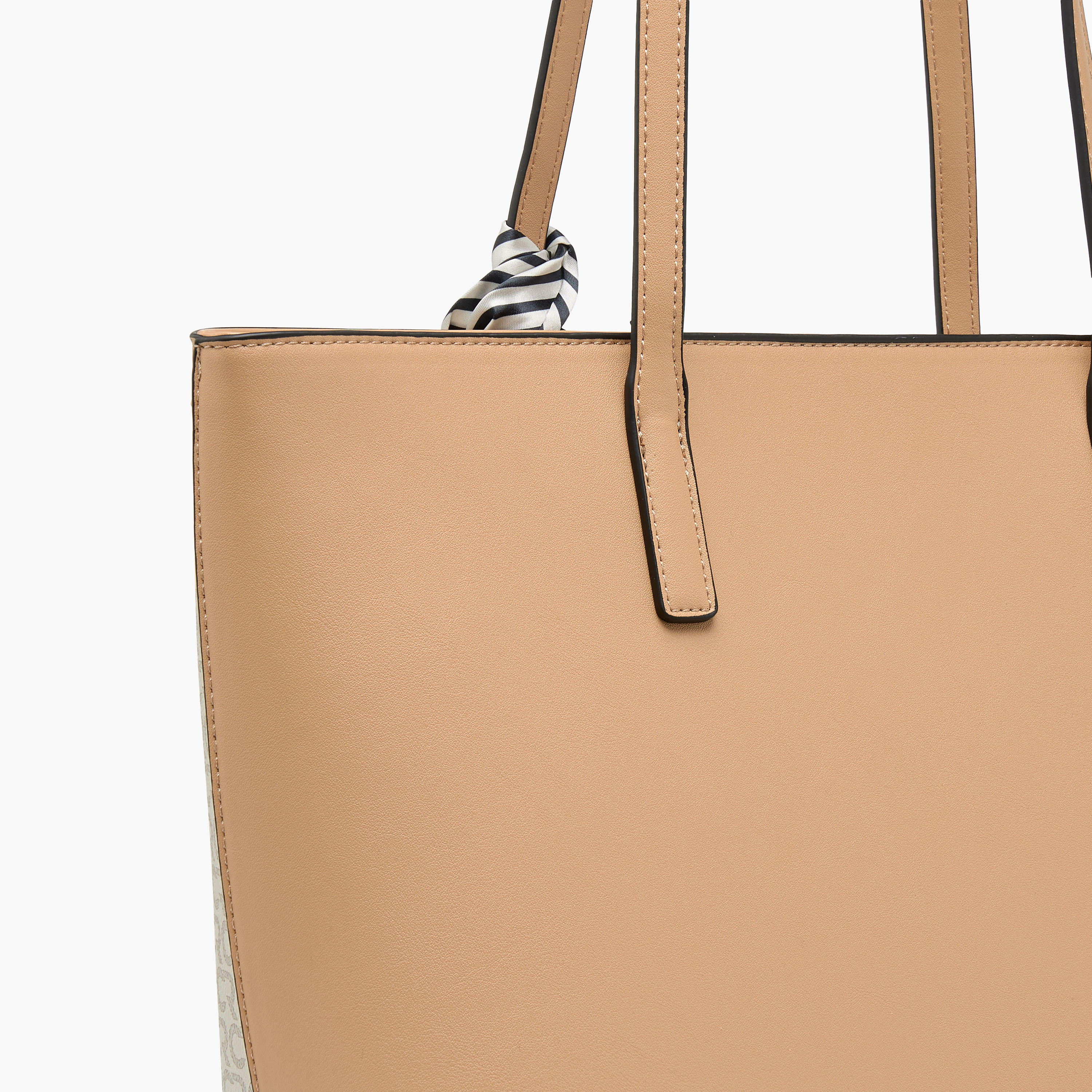 Charlotte Reid Monogram Print Tote Bag with Scarf Detail-women-bagsandwallets-handbags-image-5