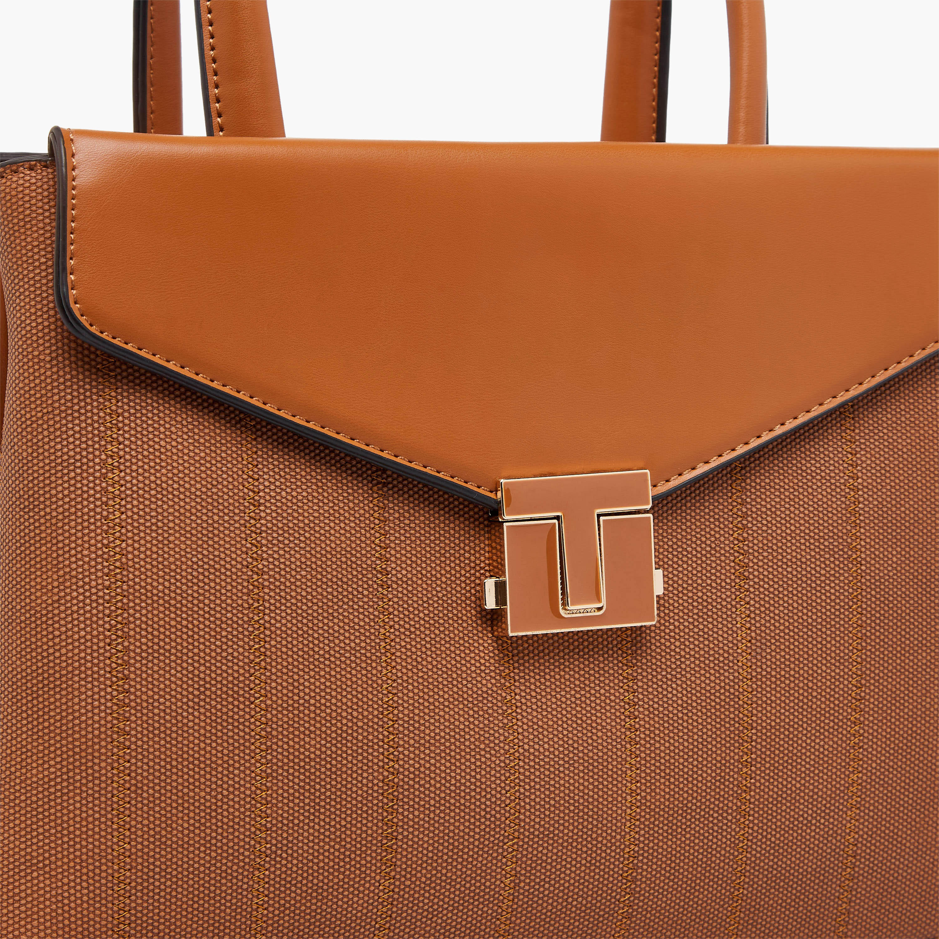 Adore Textured Satchel Bag with Double Handle-women-bagsandwallets-handbags-image-5