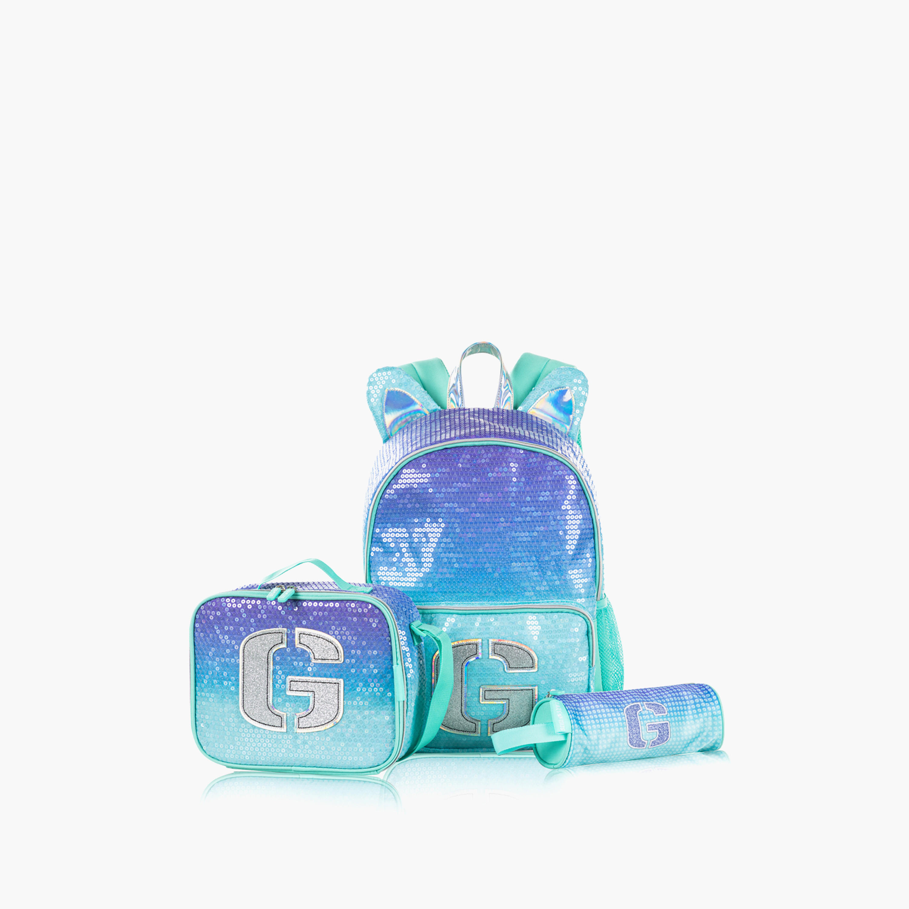 Eazy Kids Sequin 3-Piece Backpack School Bag Set for Kids with Lunch Bag and Pencil Pouch - 17-inch-school-bagsandbackpacks-sets-image-1