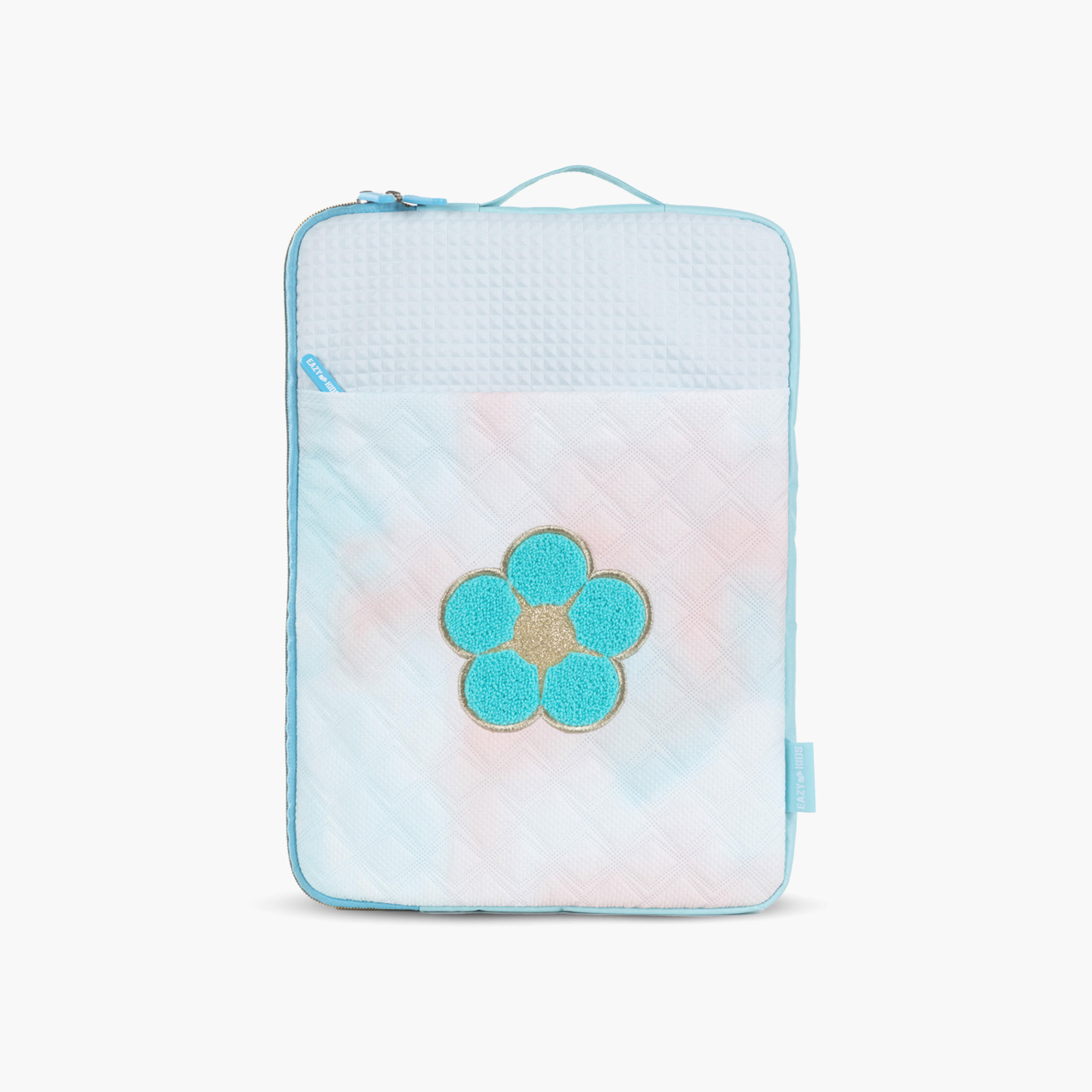 Eazy Kids Flower Accent Zipper iPad Sleeve with Handle-school-stationery-accessories-image-1