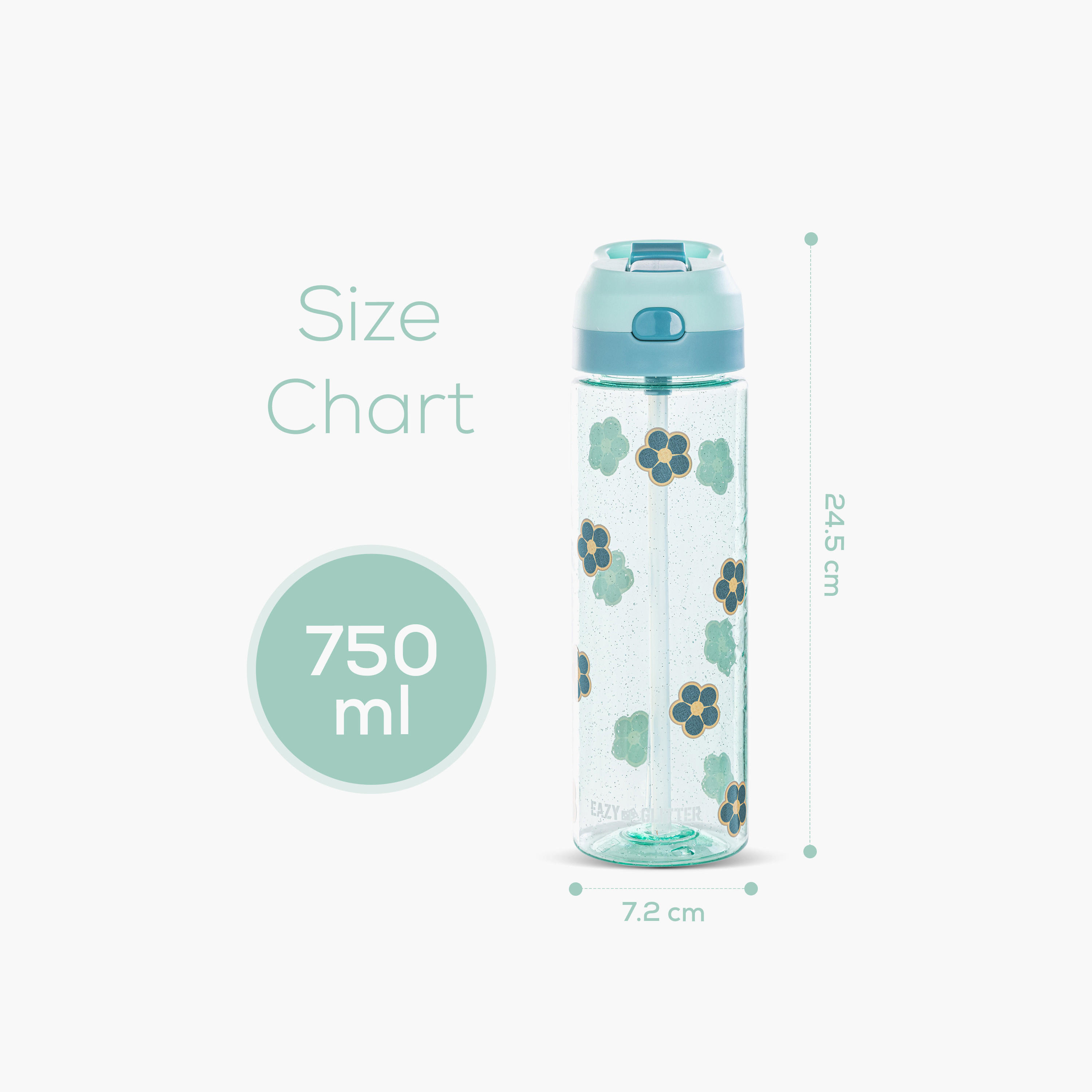 قارورة مياه ترايتان بطبعات زهور مع فوهة قابلة للطي ورذاذ من إيزي كيدز - 750 مل-school-waterbottles-image-9