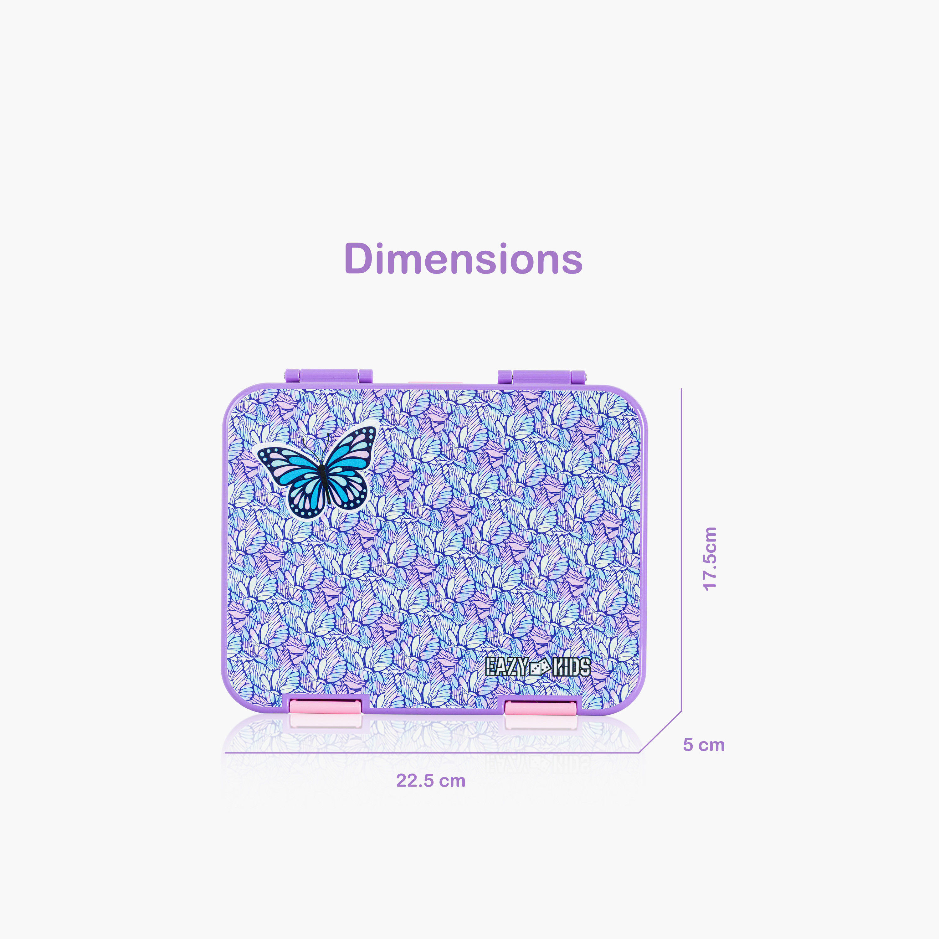 صندوق غداء بينتو للأطفال بطبعات فراشة مع حجرات قابلة للتحويل من إيزي كيدز-school-lunchessentials-lunchboxes-image-2