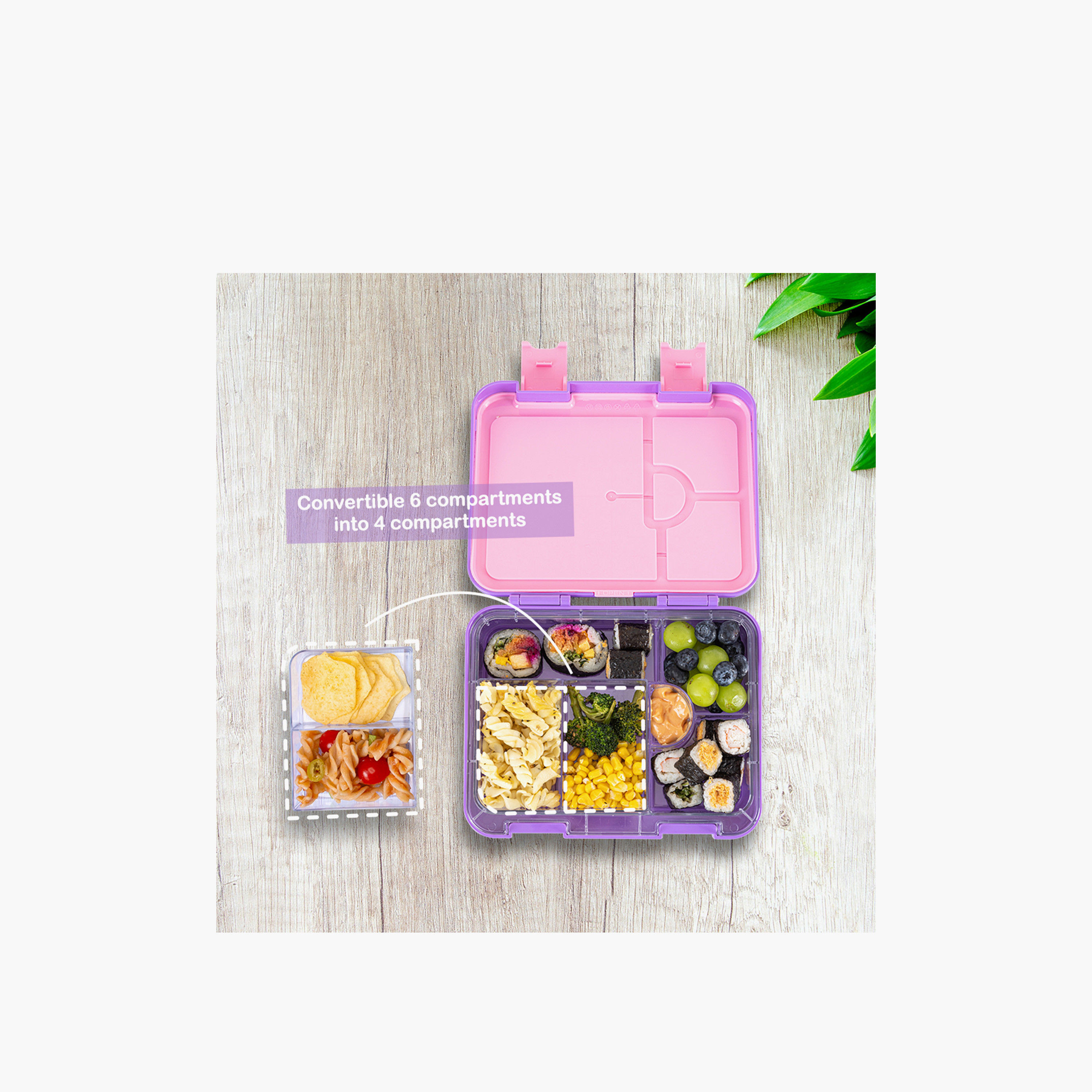 صندوق غداء بينتو للأطفال بطبعات فراشة مع حجرات قابلة للتحويل من إيزي كيدز-school-lunchessentials-lunchboxes-image-4