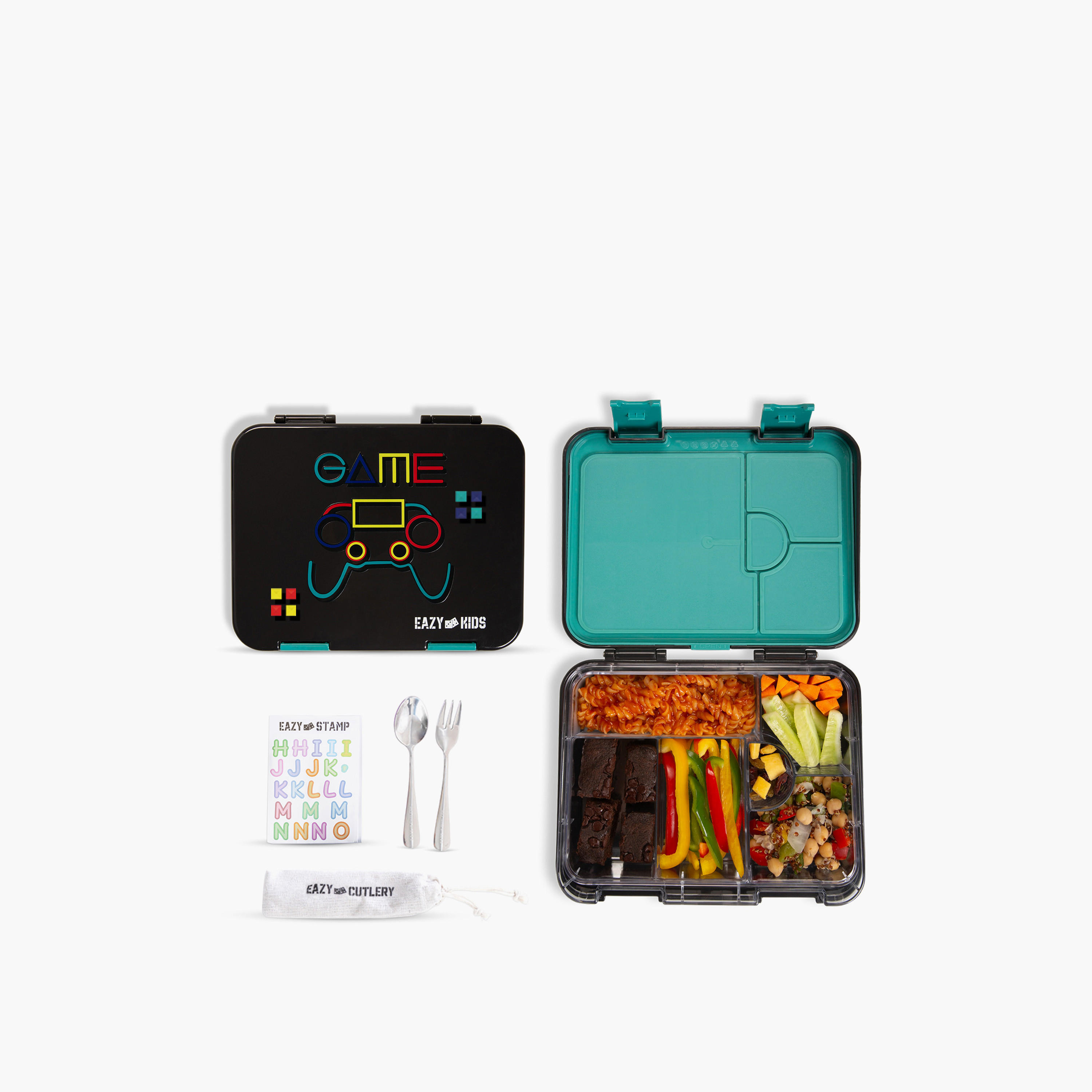 Eazy Kids Printed Bento Lunch Box for Kids with Convertible Compartment - 1 L-school-lunchessentials-lunchboxes-image-1
